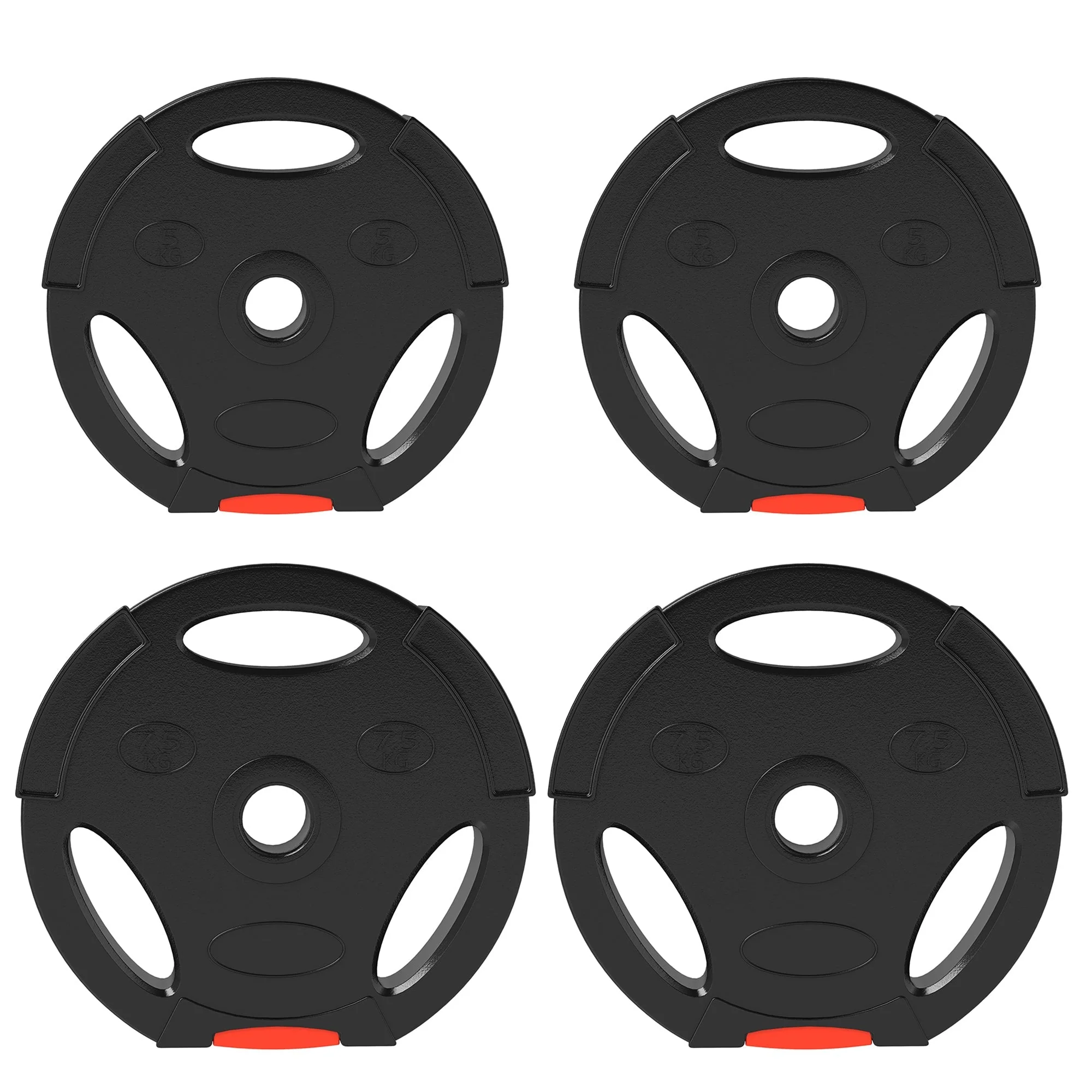 Dumbbell Weights Set, 4pc 5kg/7.5kg 2.5cm Bore, Black - Image 2