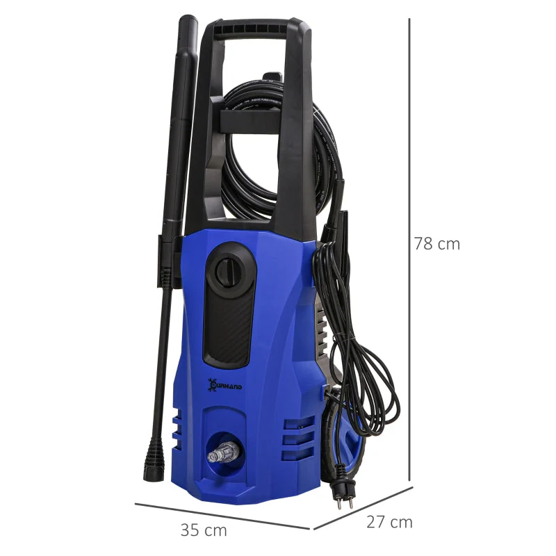 DURHAND Pressure Washer, 1800W, 150 Bar, 5-piece, Blue - Image 3
