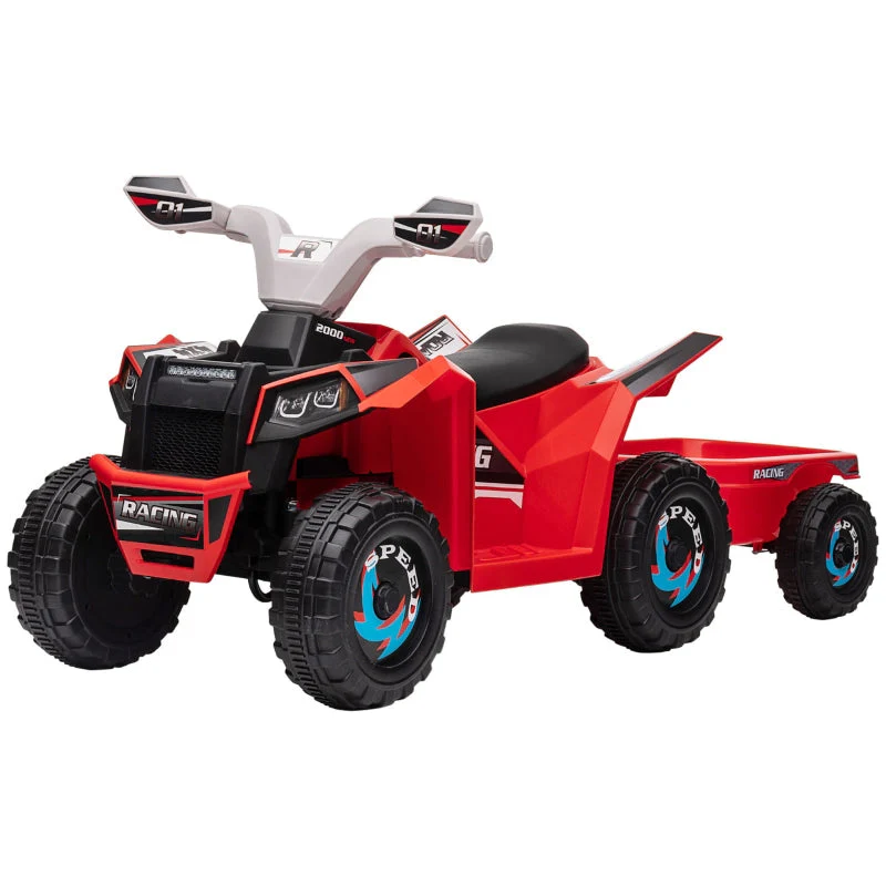 electric children's quad with trailer, 2.5 km/h, 50-minute ride, for 1.5 to 3 years, 25 kg, red - Image 2