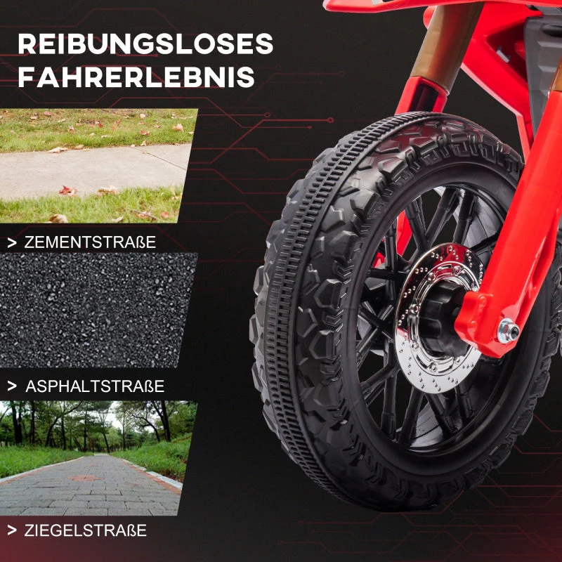 Electric Motorcycle for Children with 6V Battery and Training Wheels, Red - Image 7