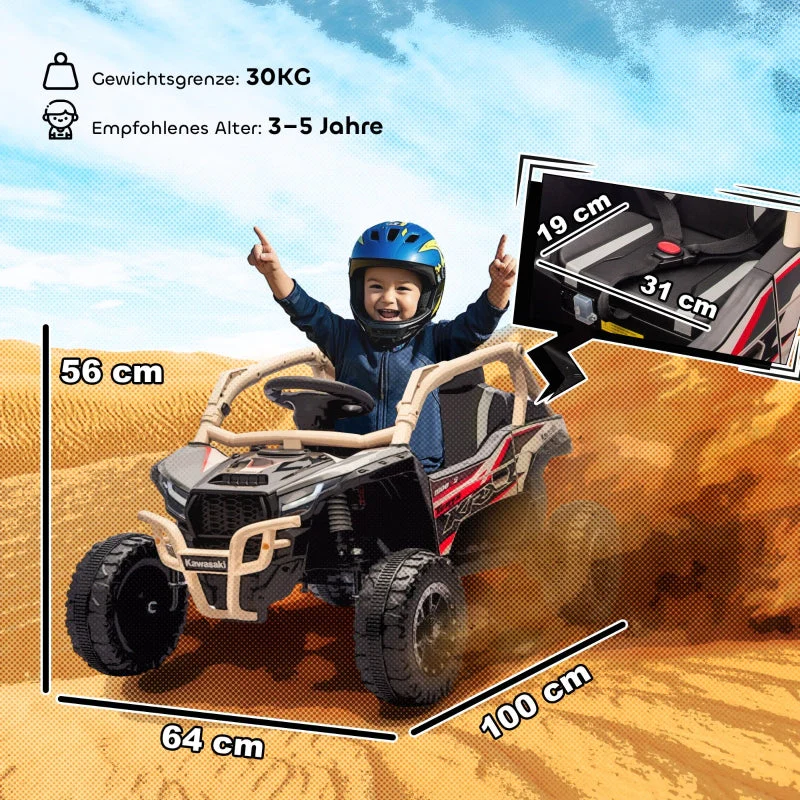 Electric Off-Road Vehicle for Children with Remote Control and LED Lights, Yellow - Image 3