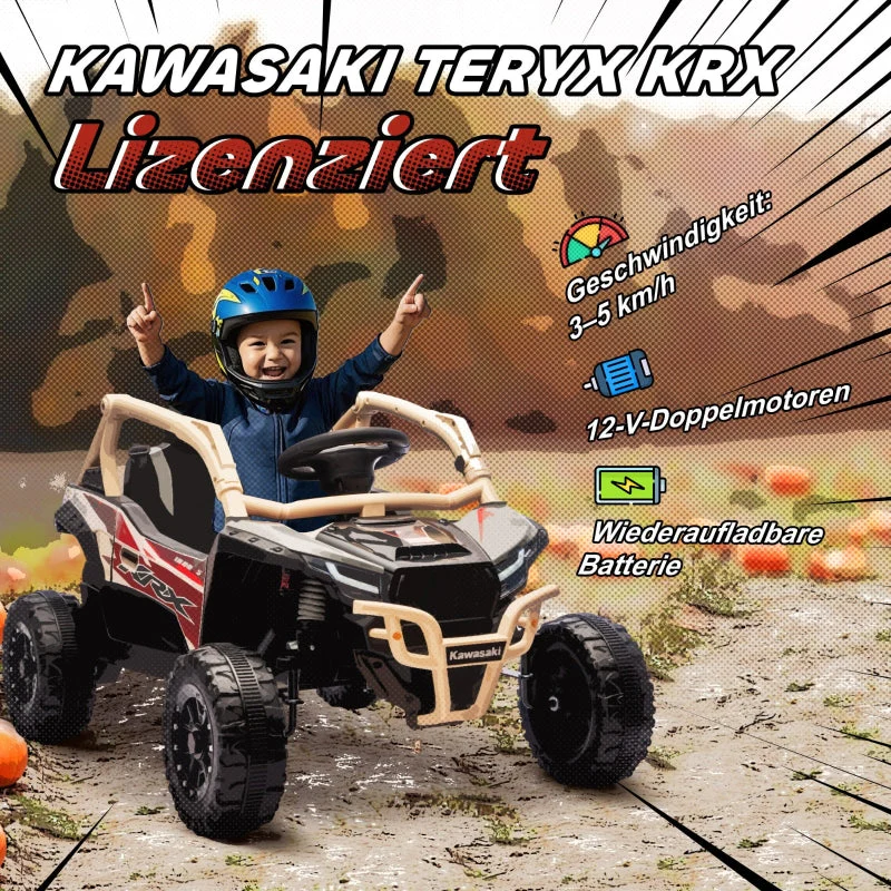 Electric Off-Road Vehicle for Children with Remote Control and LED Lights, Yellow - Image 4