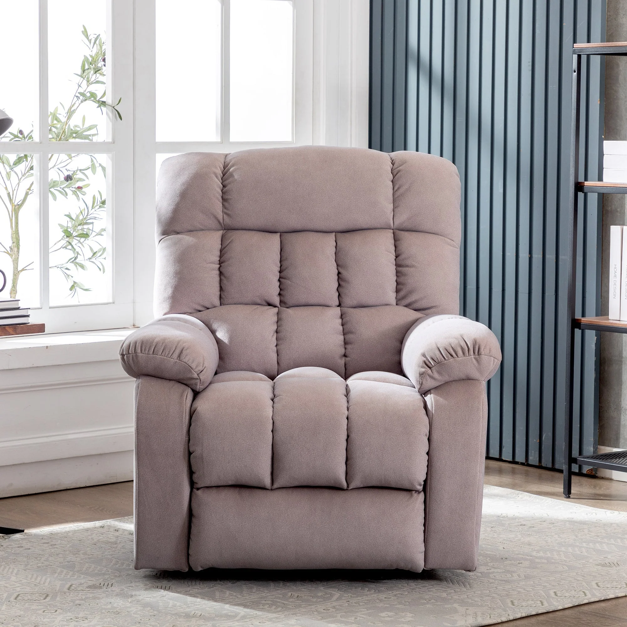 Electric Power Lift Recliner Chair Sofa with Massage, Heat, USB Ports, Side Pockets, Breathable Fabric - Image 2