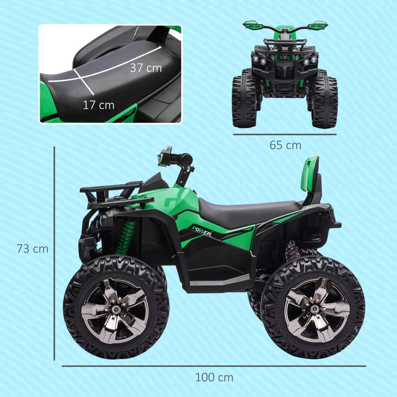 Electric Quad Bike for Children with Light and Music Connection, Green - Image 3
