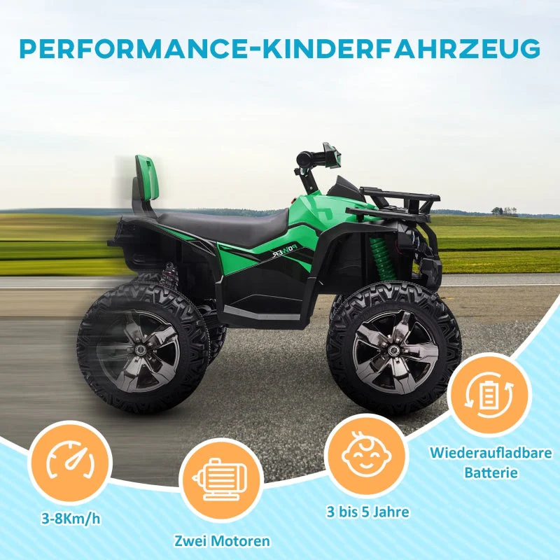 Electric Quad Bike for Children with Light and Music Connection, Green - Image 4