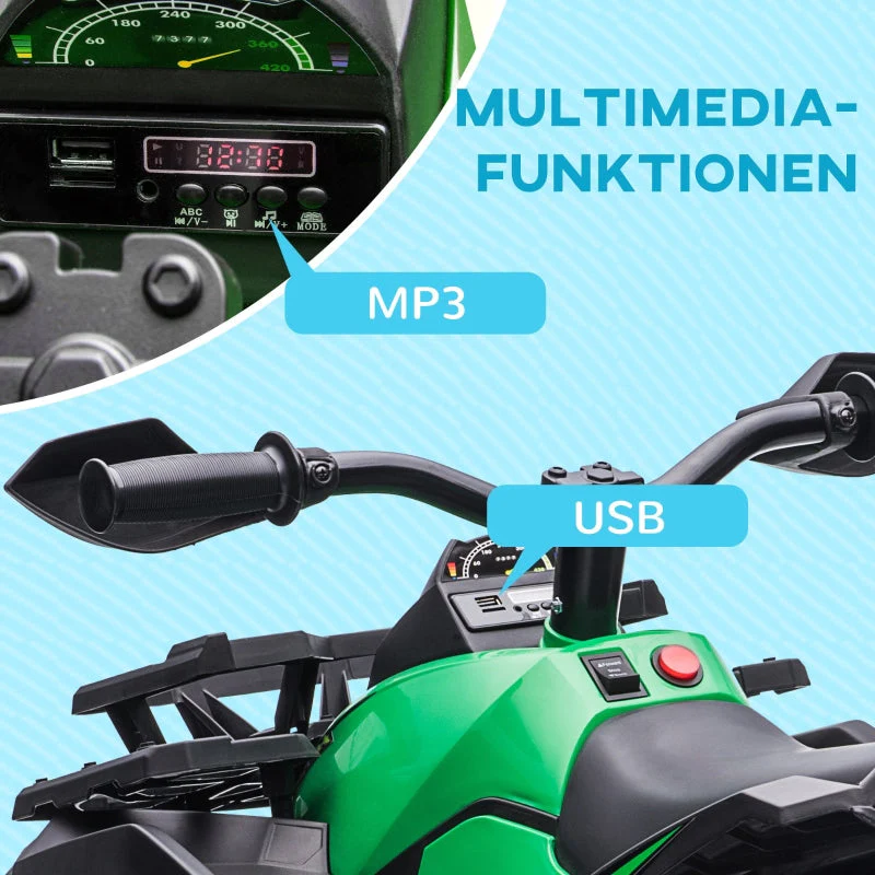 Electric Quad Bike for Children with Light and Music Connection, Green - Image 5