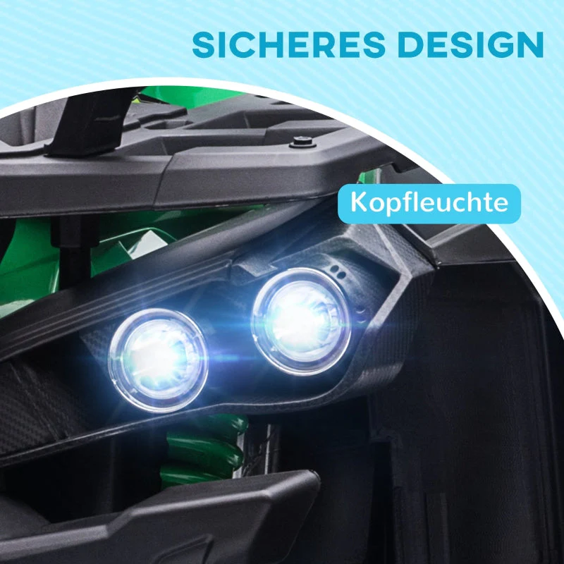 Electric Quad Bike for Children with Light and Music Connection, Green - Image 6