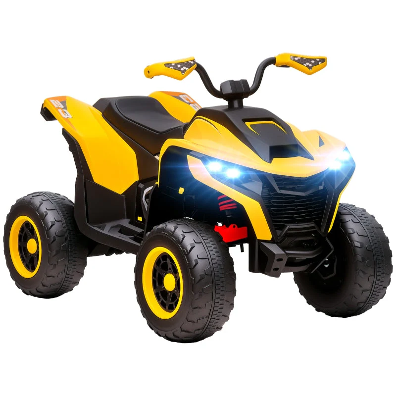 Electric Quad Bike for Kids with LED Headlights and Music, Yellow - Image 2