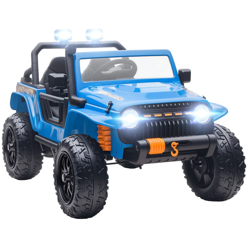 Electric Ride-on Car with Parent-Child Seat and 12V Battery, Blue - Image 2