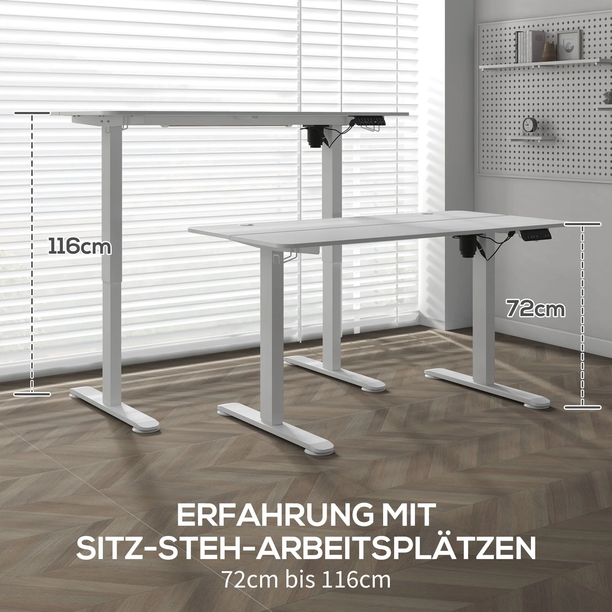 Electric Standing Desk 140x70cm Ergonomic 4-Memory Anti-Collision White - Image 4