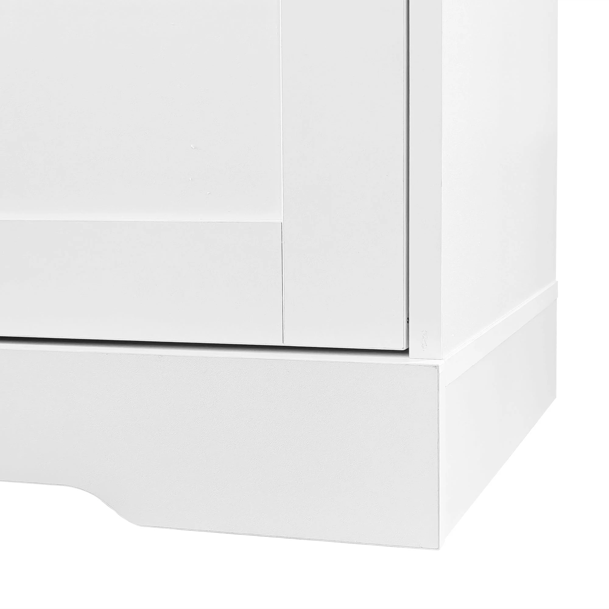 Entrance Cabinet, Storage Seat with Hooks & Open Compartments, White - Image 5