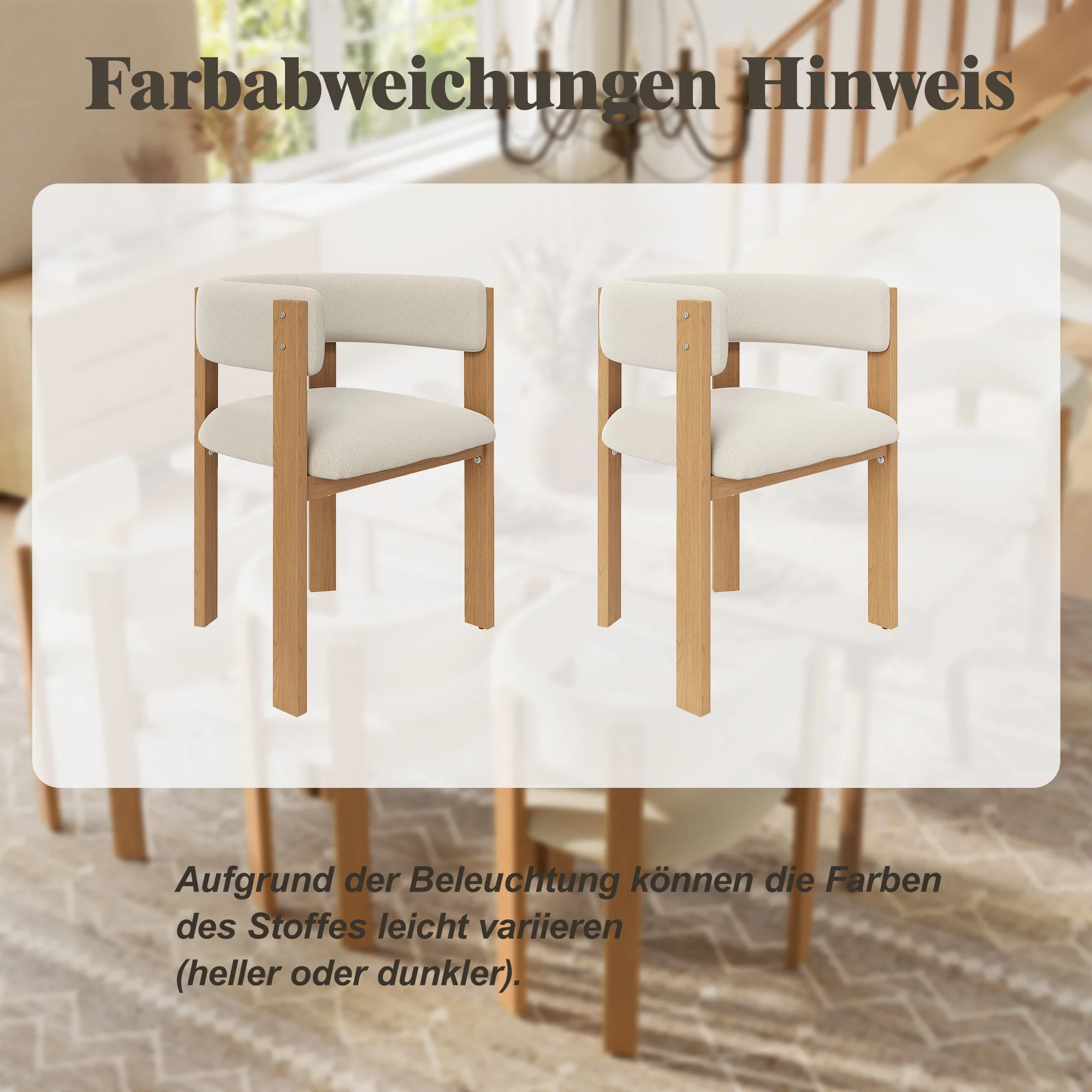 Ergonomic Dining Chair Set of 4 with Thick Padding and Iron Legs, Wood Look - Image 7