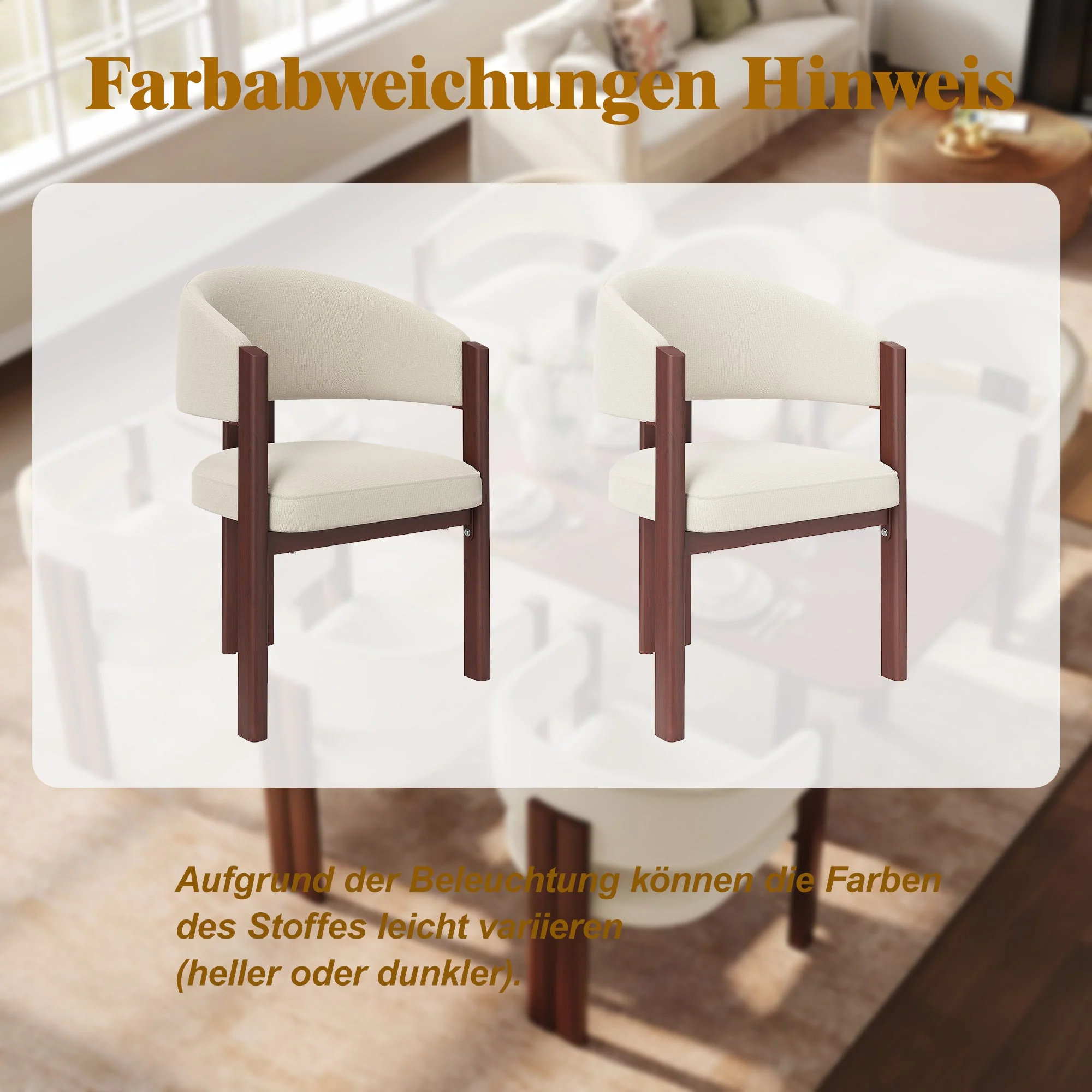 Ergonomic Dining Chair, Set of 6 with Thick Padding and Adjustable Feet, Wood Look Iron Legs - Image 5