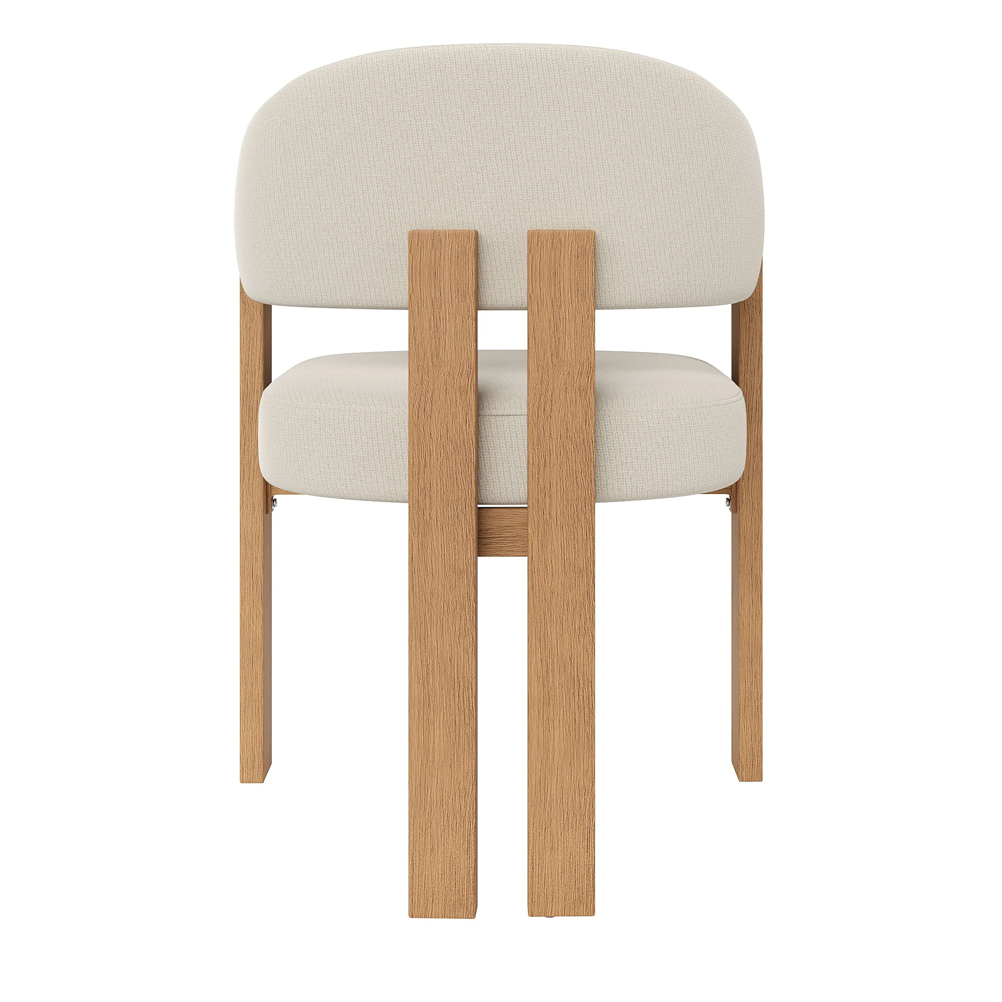 Ergonomic Dining Chair, Thick Padding and Iron Legs, Set of 4, Wood Look - Image 9