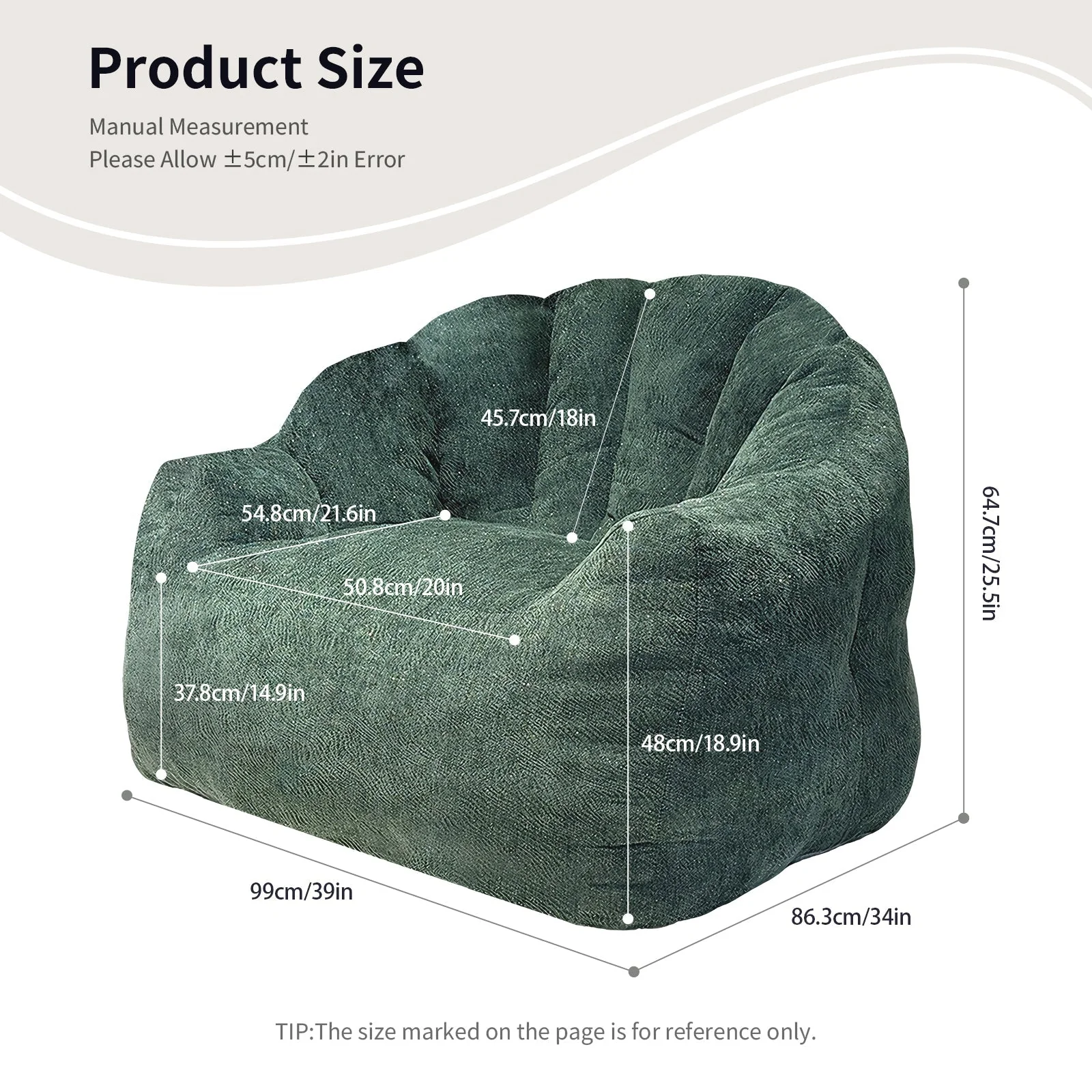 Ergonomic Round Bean Bag Chair Full-Body Contouring - Image 2