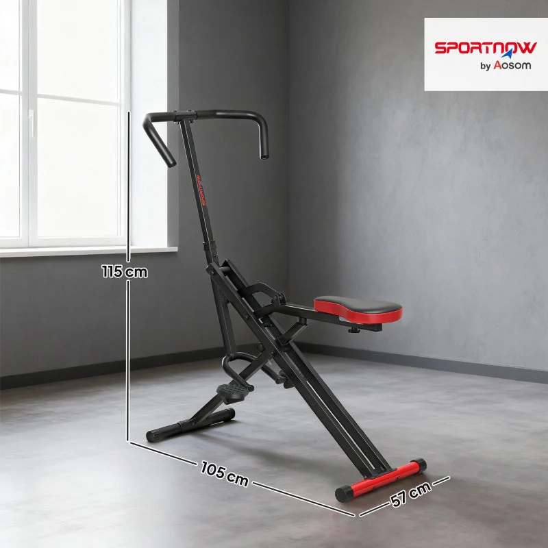 Exercise Machine with Adjustable Pedals and Metal Tubes, Foldable Red - Image 3