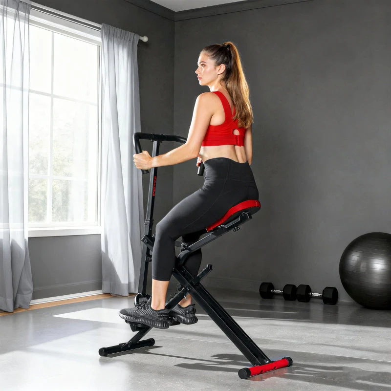 Exercise Machine with Adjustable Pedals and Metal Tubes, Foldable Red - Image 8