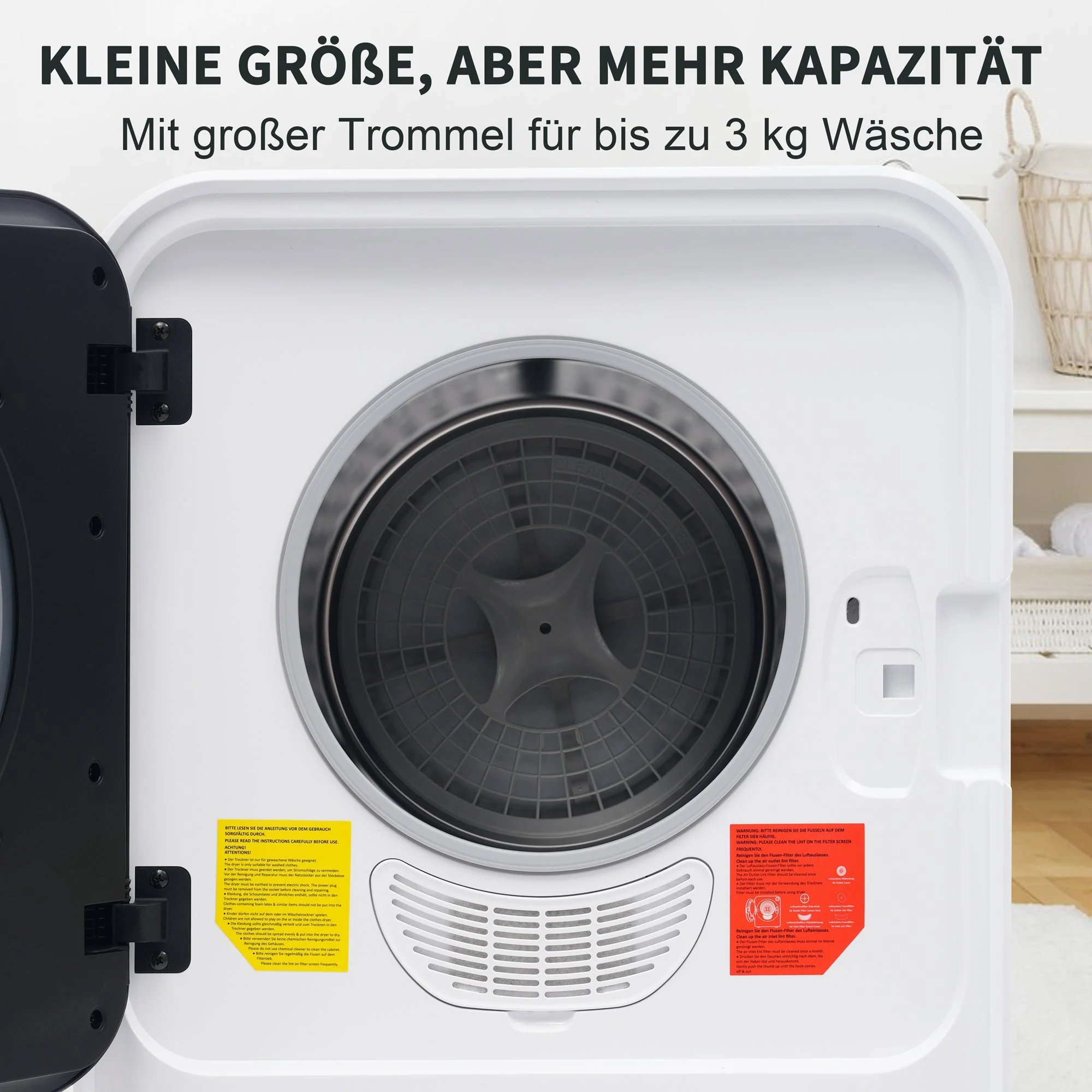 Exhaust Dryer, 3-4.5 kg, 830W, Multi-filtration, Stainless Steel - Image 5