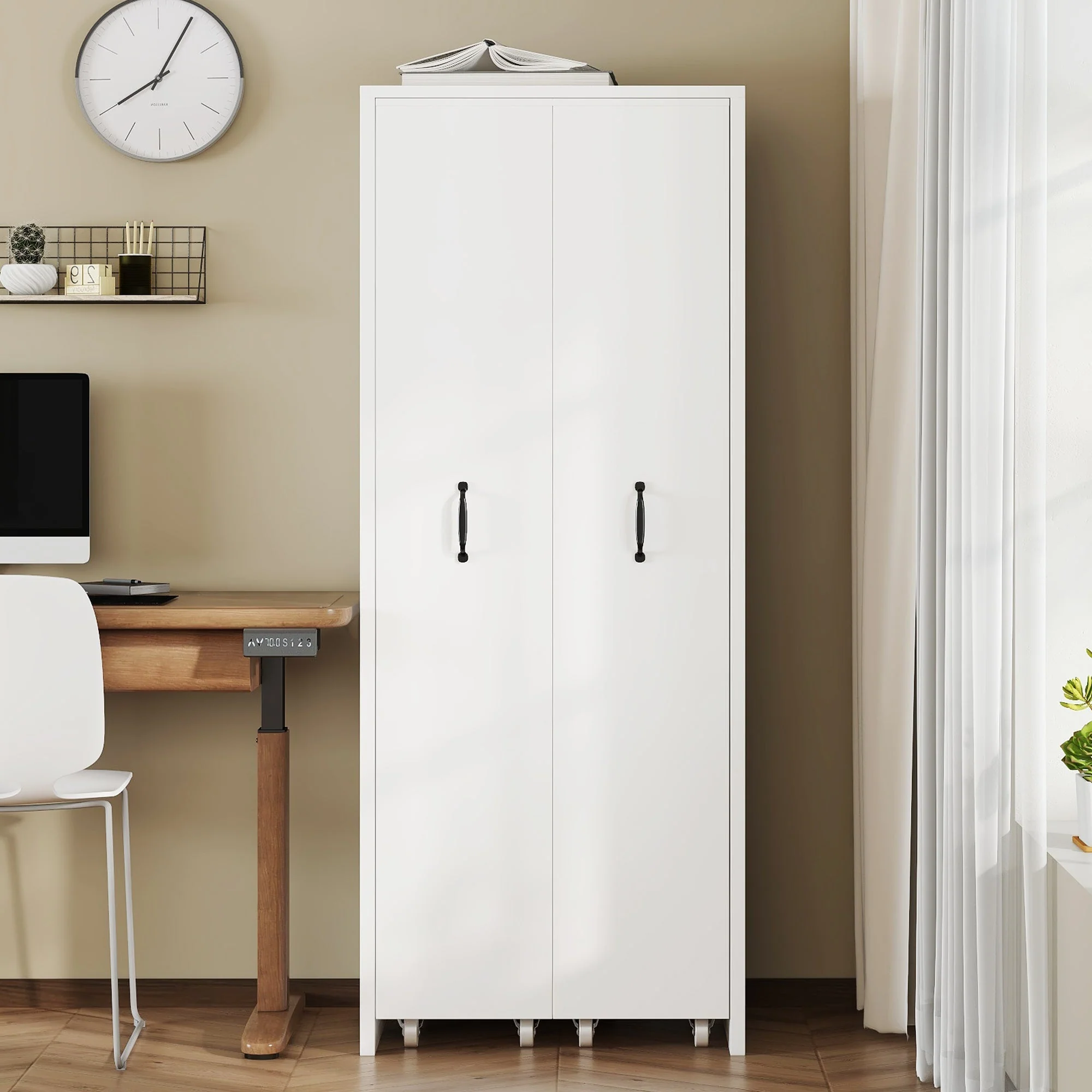 Expandable Bookshelf 4-Shelf Storage, Interchangeable, MDF, White - Image 2