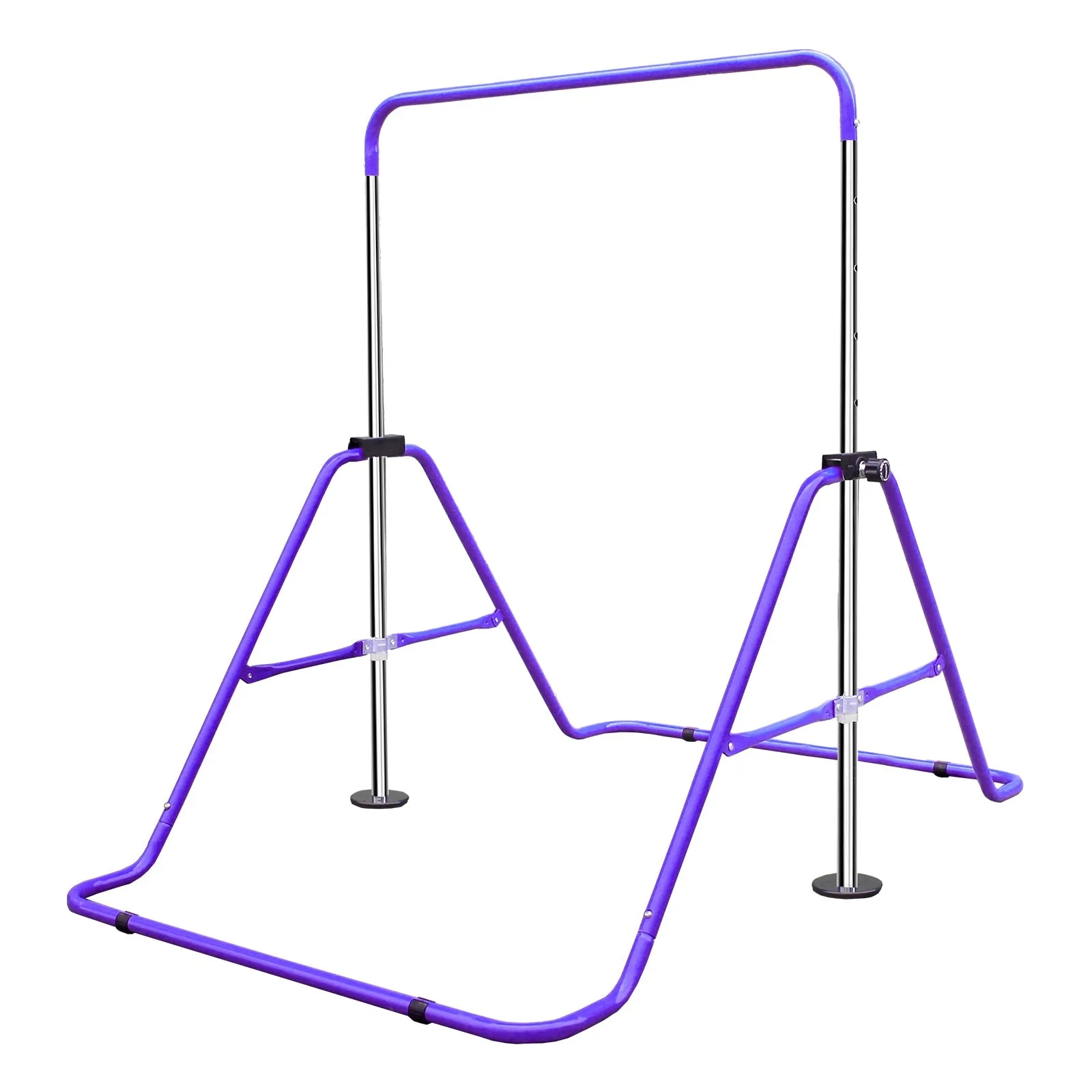 Expandable Gymnastics Bar, Height Adjustable Folding Junior Training, Purple - Image 7