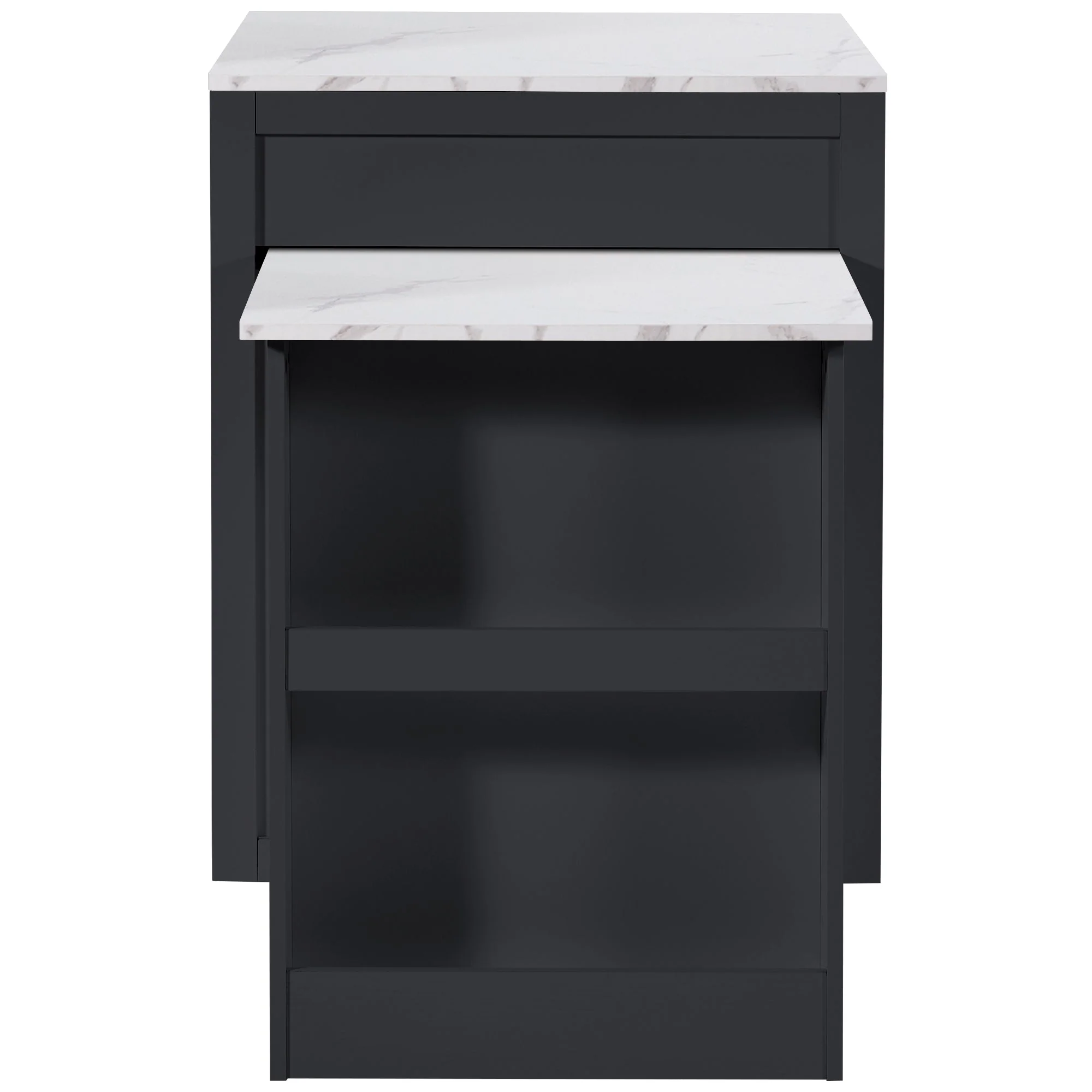 Extendable Bar Table Kitchen Island with Storage & Drawers - Black - Image 10