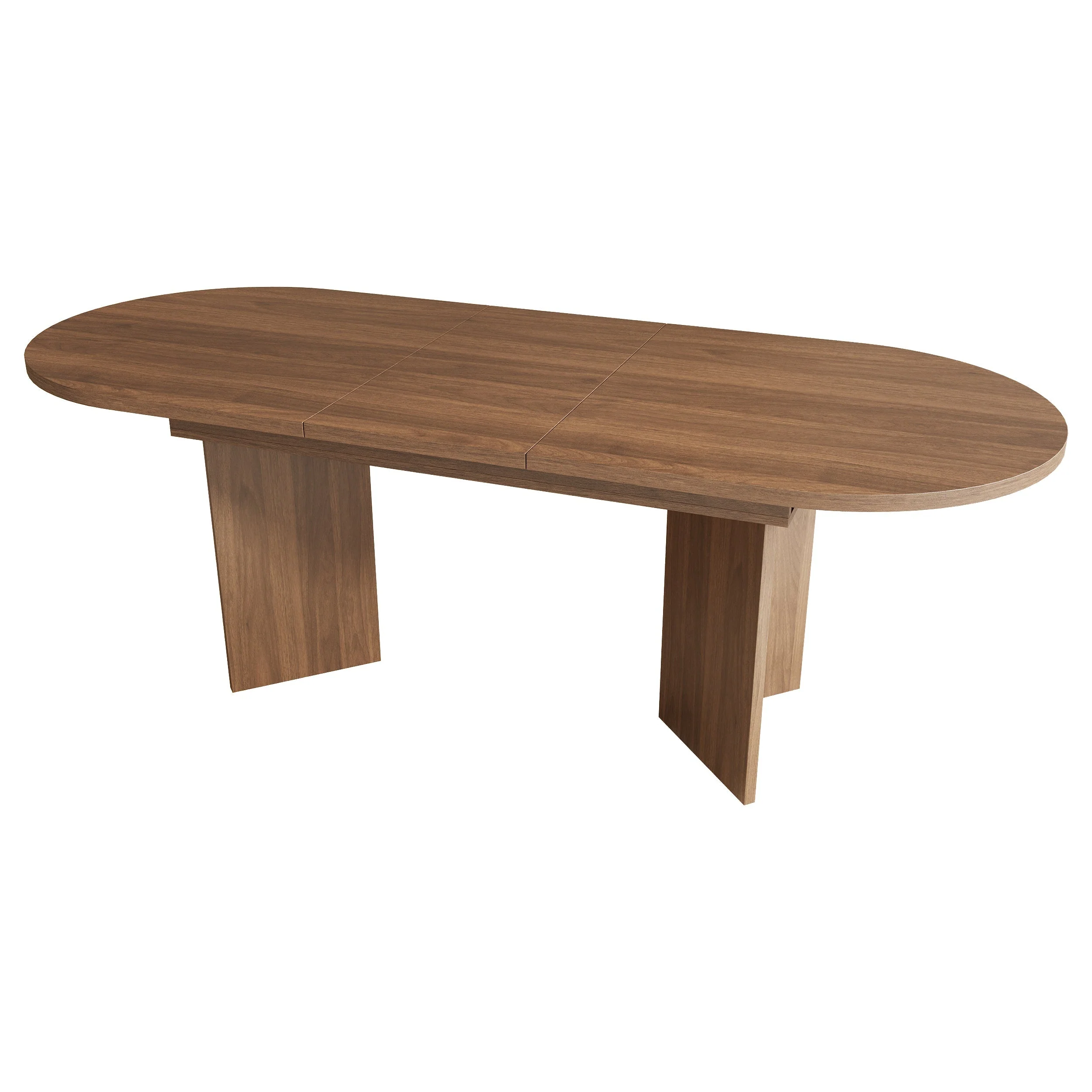 Extendable Dining Table, 140/180 x 90 cm, 6-8 People with Rounded Corners, Walnut - Image 9