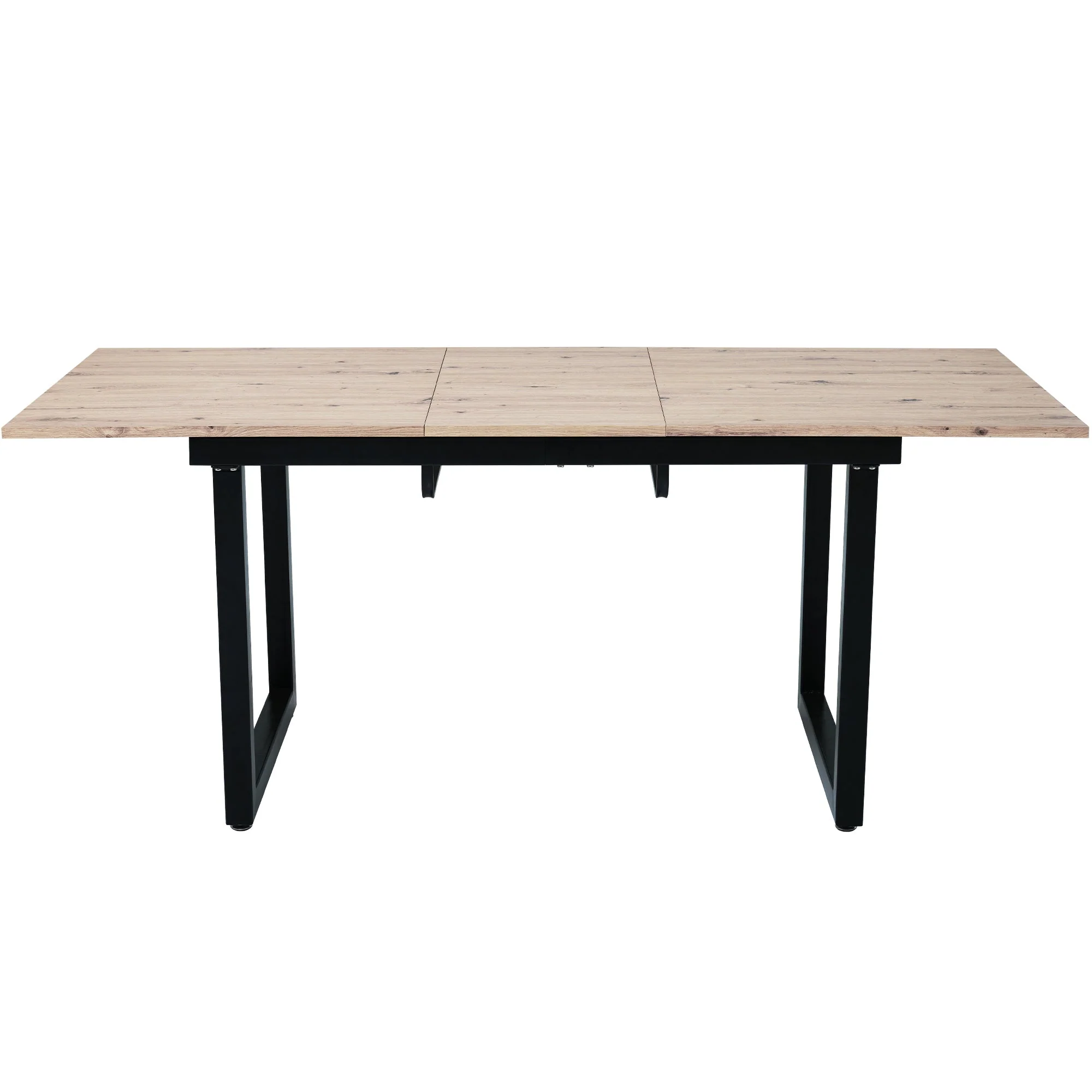 Extendable Dining Table 140/180cm Rectangular Industrial Foldable - Oak Look/Black - Image 9