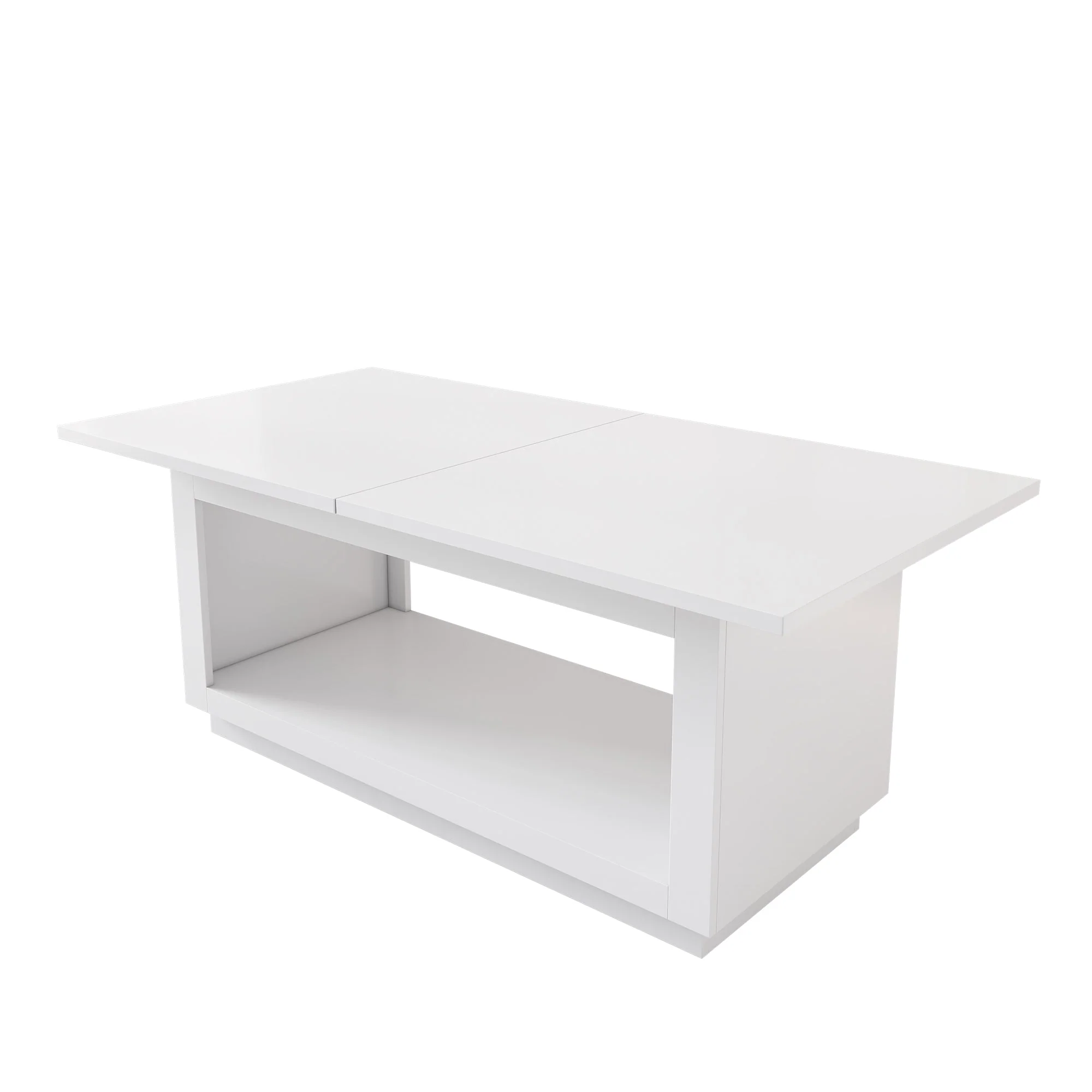 Extendable Dining Table, Modern Simple Square Design 140/180 cm, White - Image 8