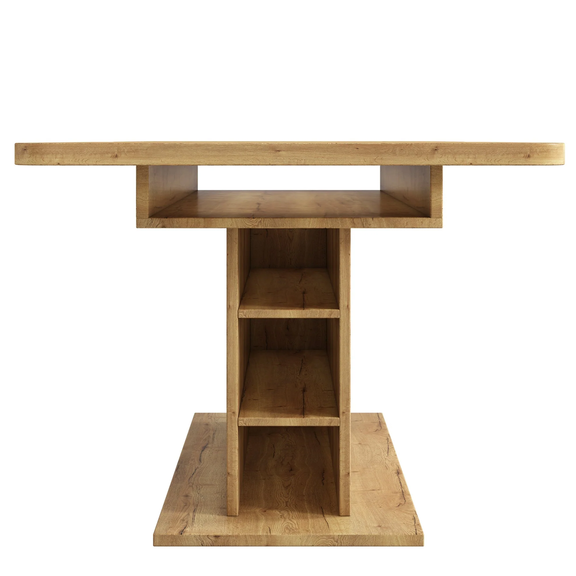 Extendable Dining Table Rectangular L110/130xW70xH75 with Storage Space-Saving Iron Frame - Natural - Image 9