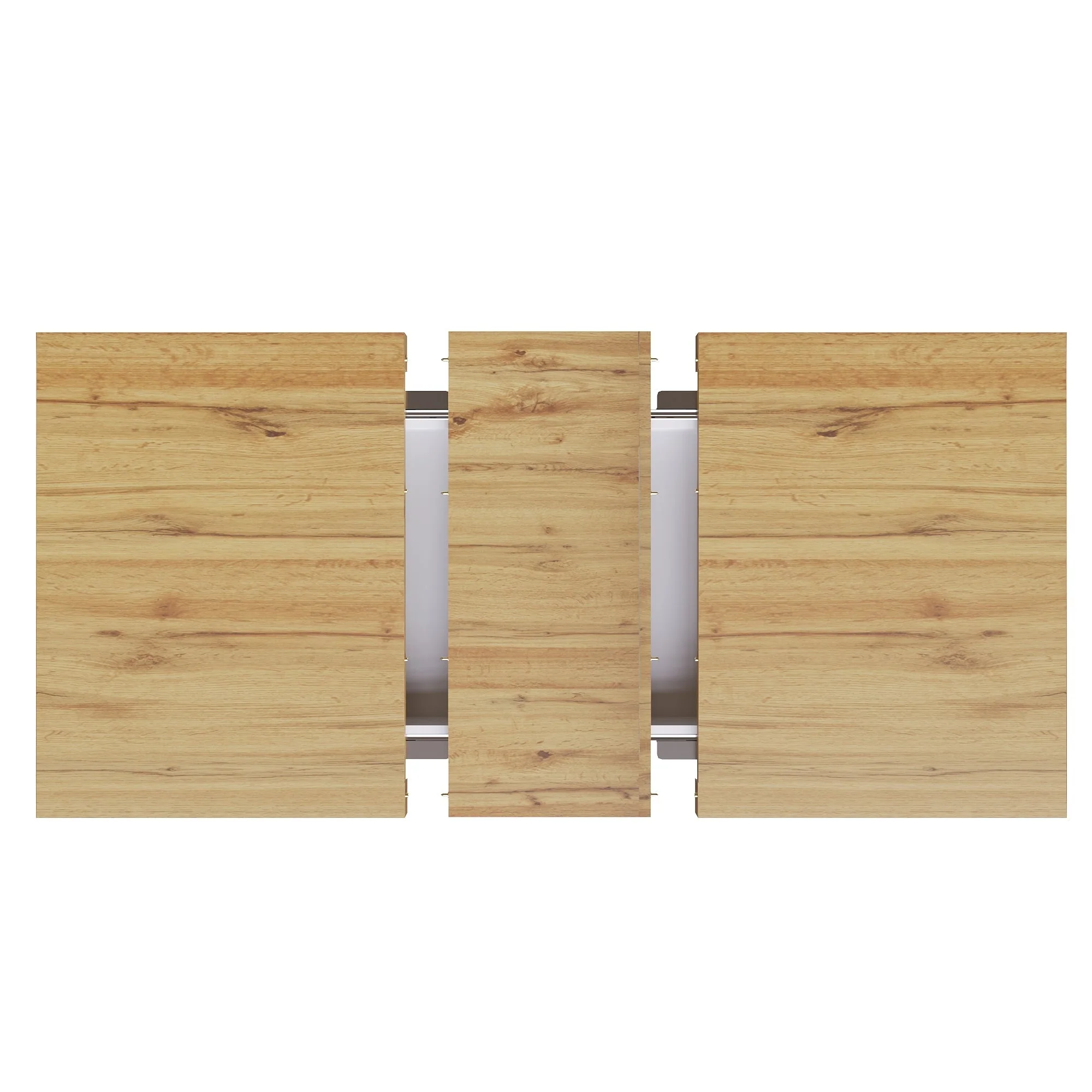Extendable Dining Table with Storage and Sunburst Relief, Wood Veneer - Image 10