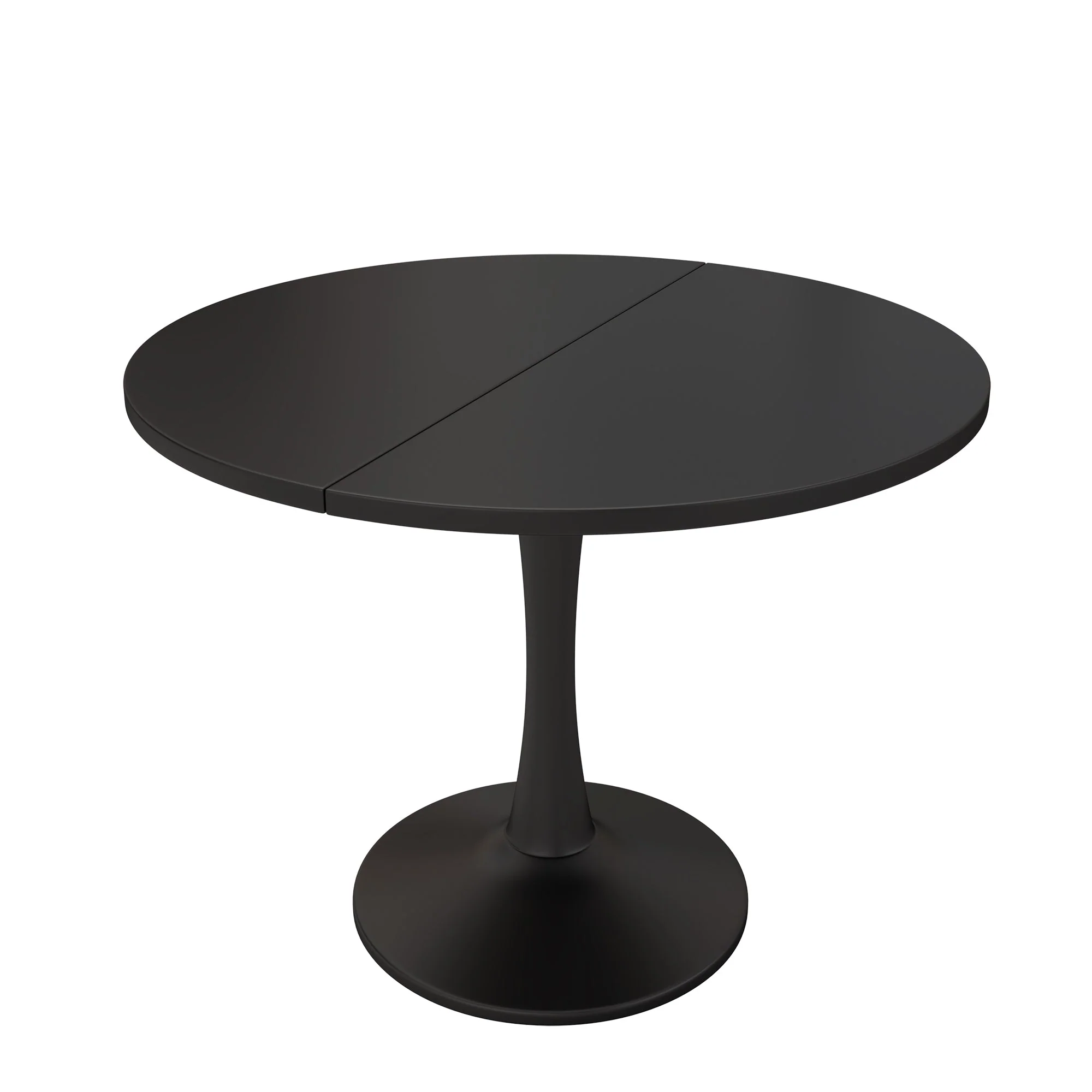Extendable Oval Dining Table 100/140x100cm Modern - Black - Image 10