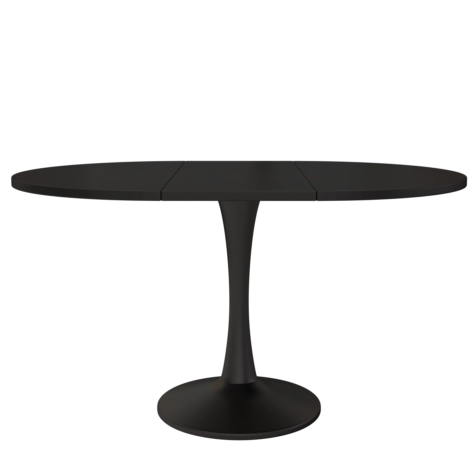 Extendable Oval Dining Table 100/140x100cm Modern - Black - Image 8