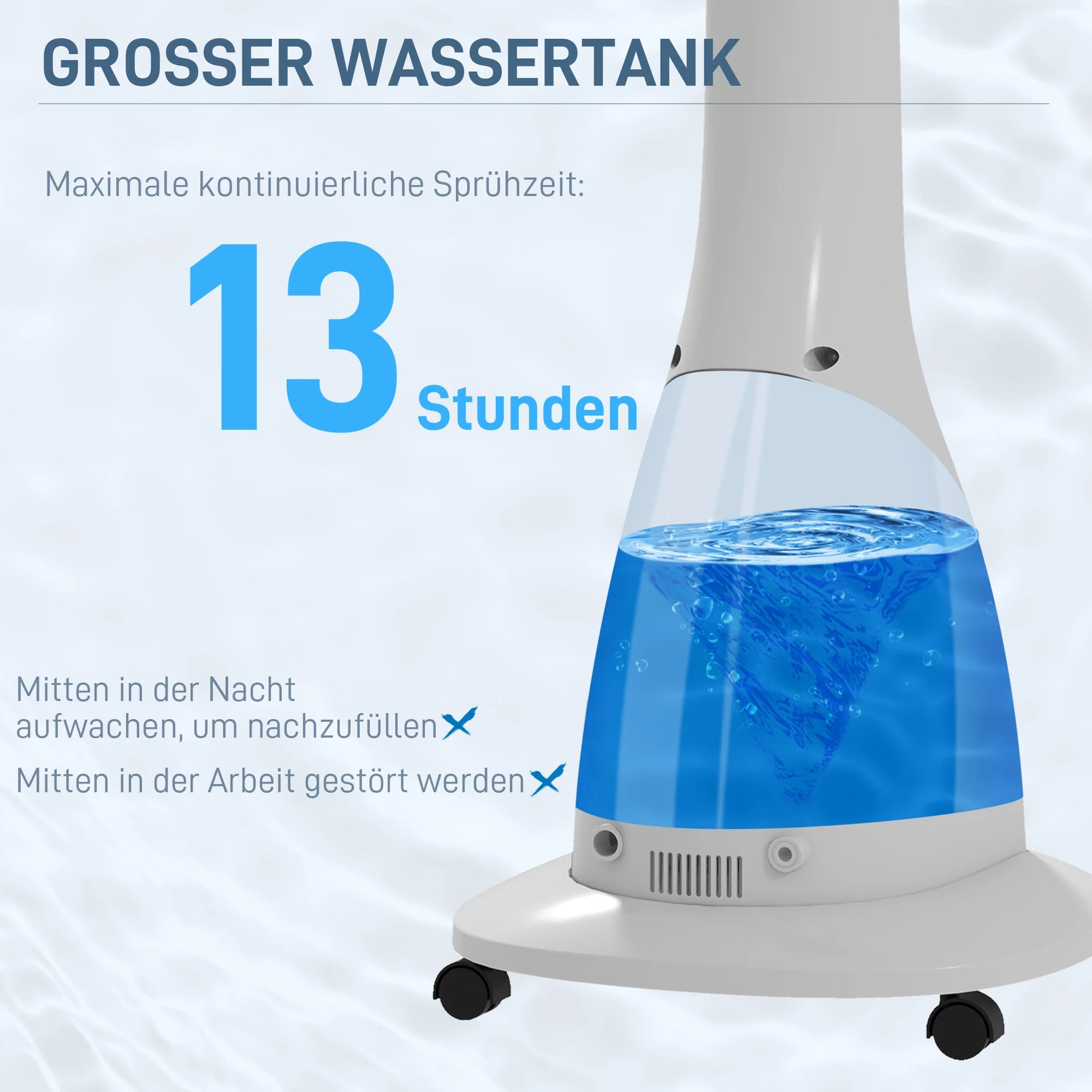 Fan with Mist Function, 90W, 3L Tank, 3 Modes, Timer, Oscillating, Black - Image 7