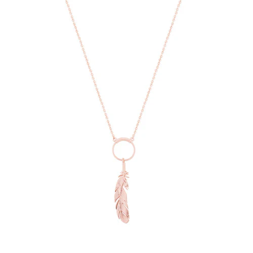 Feather & Circle Pendant RG
