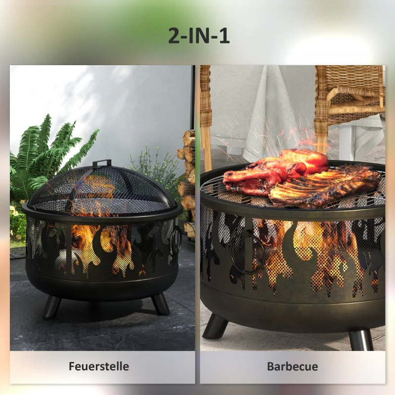 Fire Bowl, Spark Guard & Poker, Ø61.5 cm, Black - Image 3