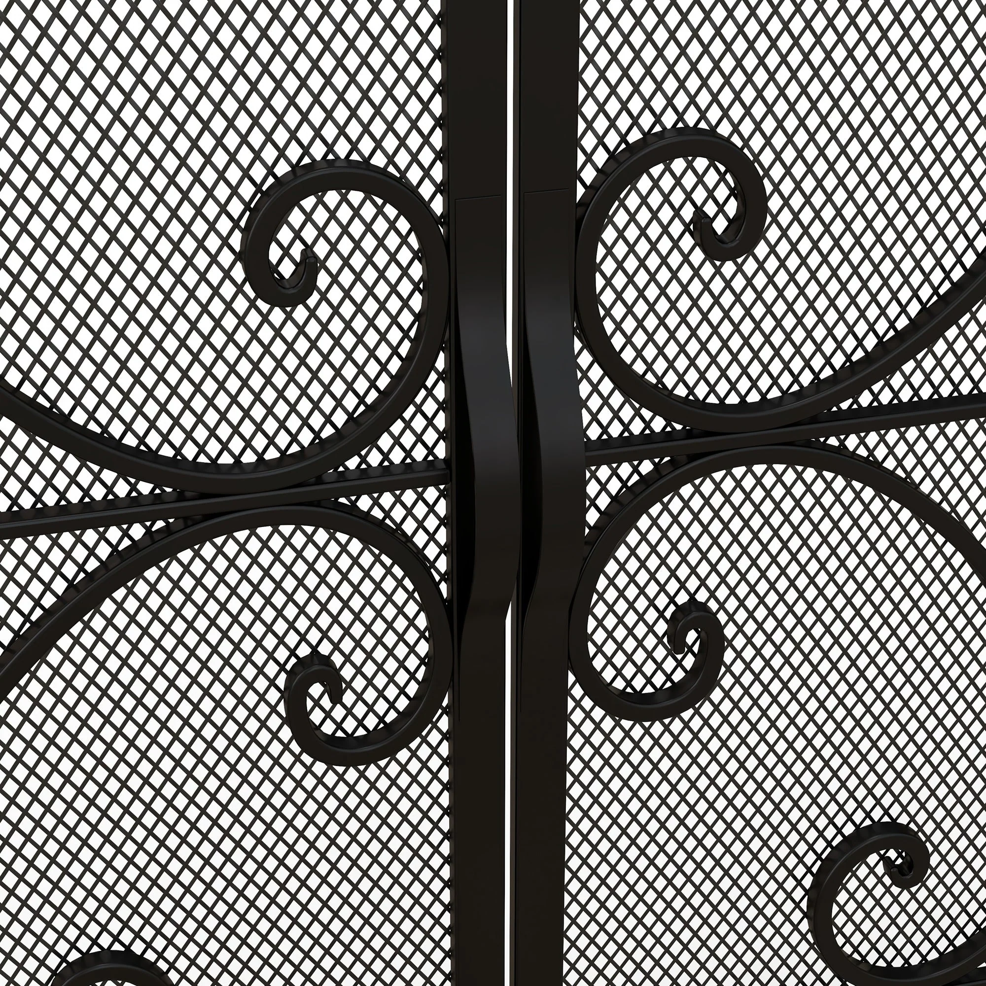Fireplace Screen, Magnetic Doors, Spark Guard, Steel Black - Image 8