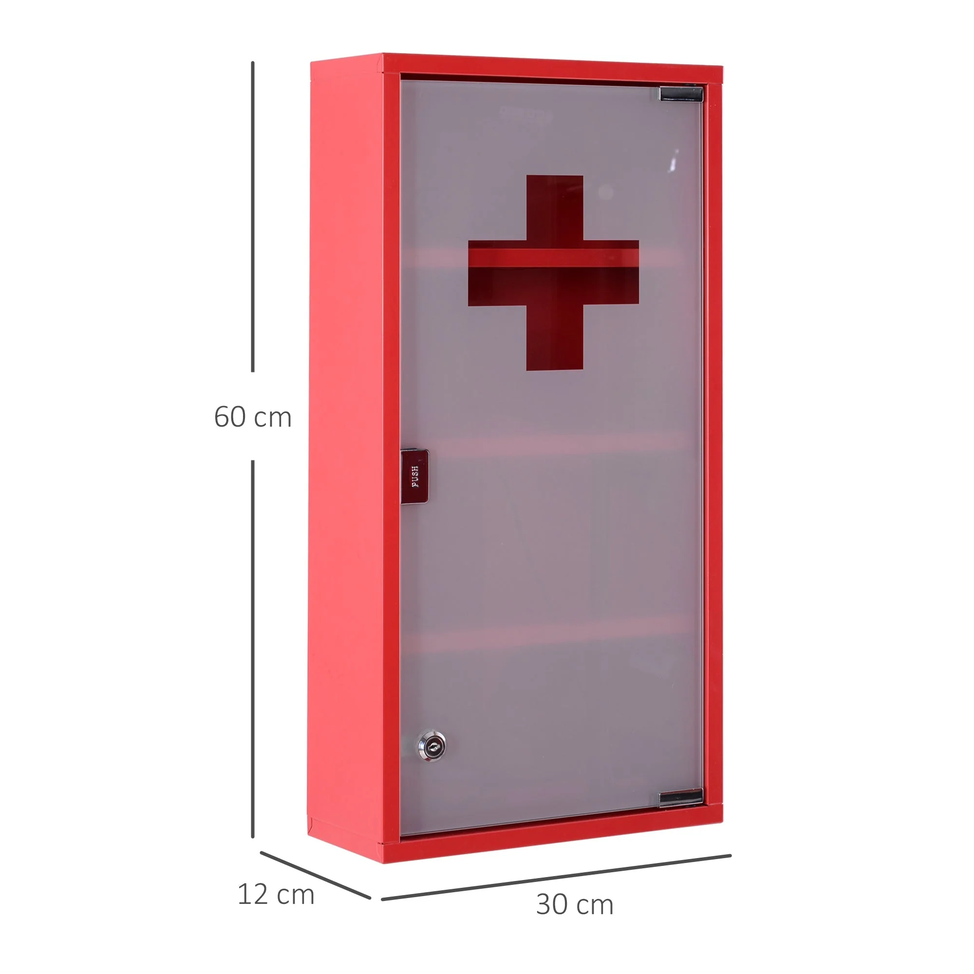 First Aid Cabinet, Locking Storage for Home/Office, Stainless Steel Model 3 - Image 3