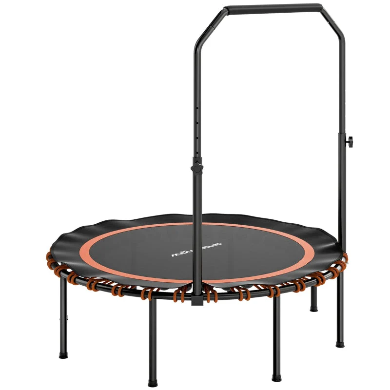 Fitness Trampoline, Adjustable Handrail for Indoor/Outdoor Use, Steel/Plastic Orange - Image 3