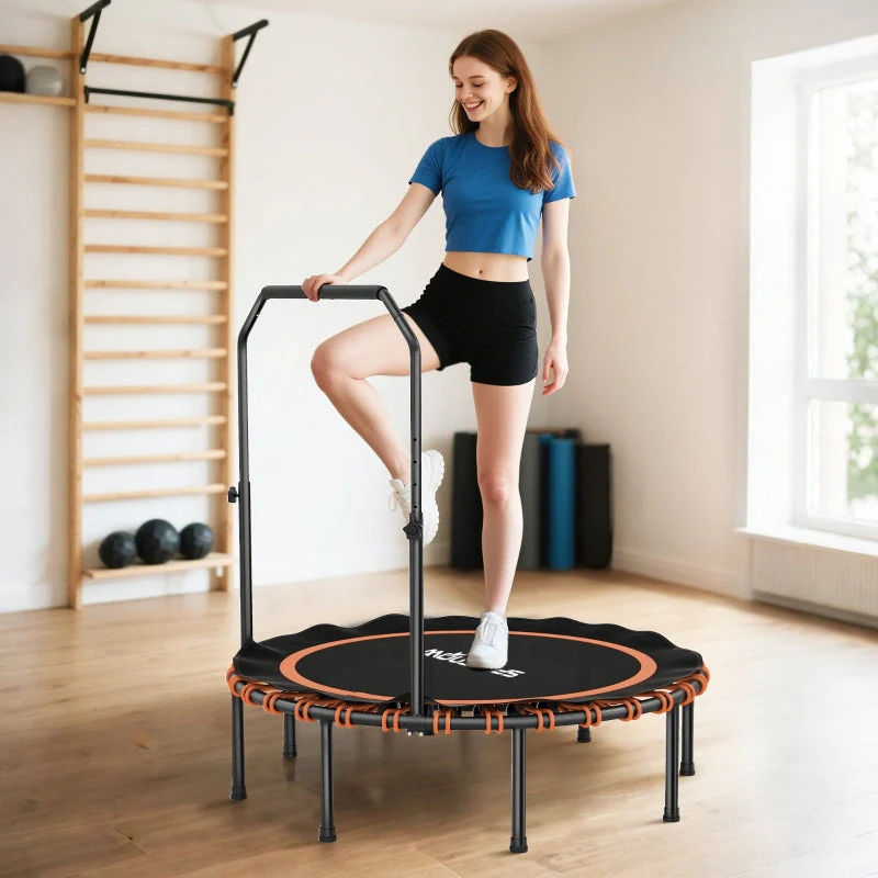 Fitness Trampoline Adjustable Handrail Indoor/Outdoor - Orange - Image 10