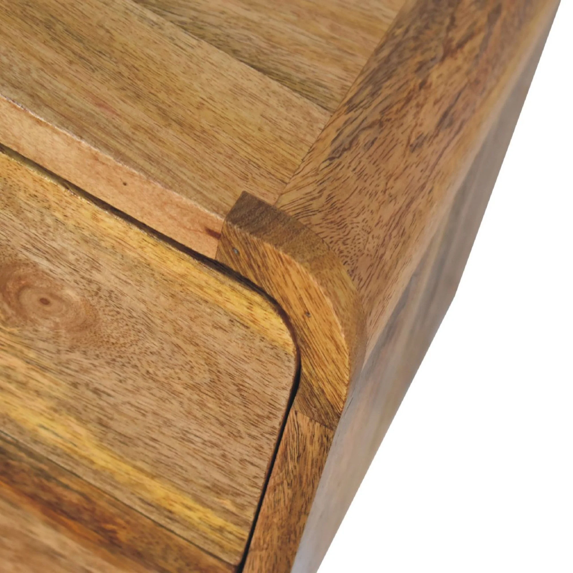 Floating Bedside Mini Curve, 2 Drawers, Solid Oak-ish Wood - Image 2