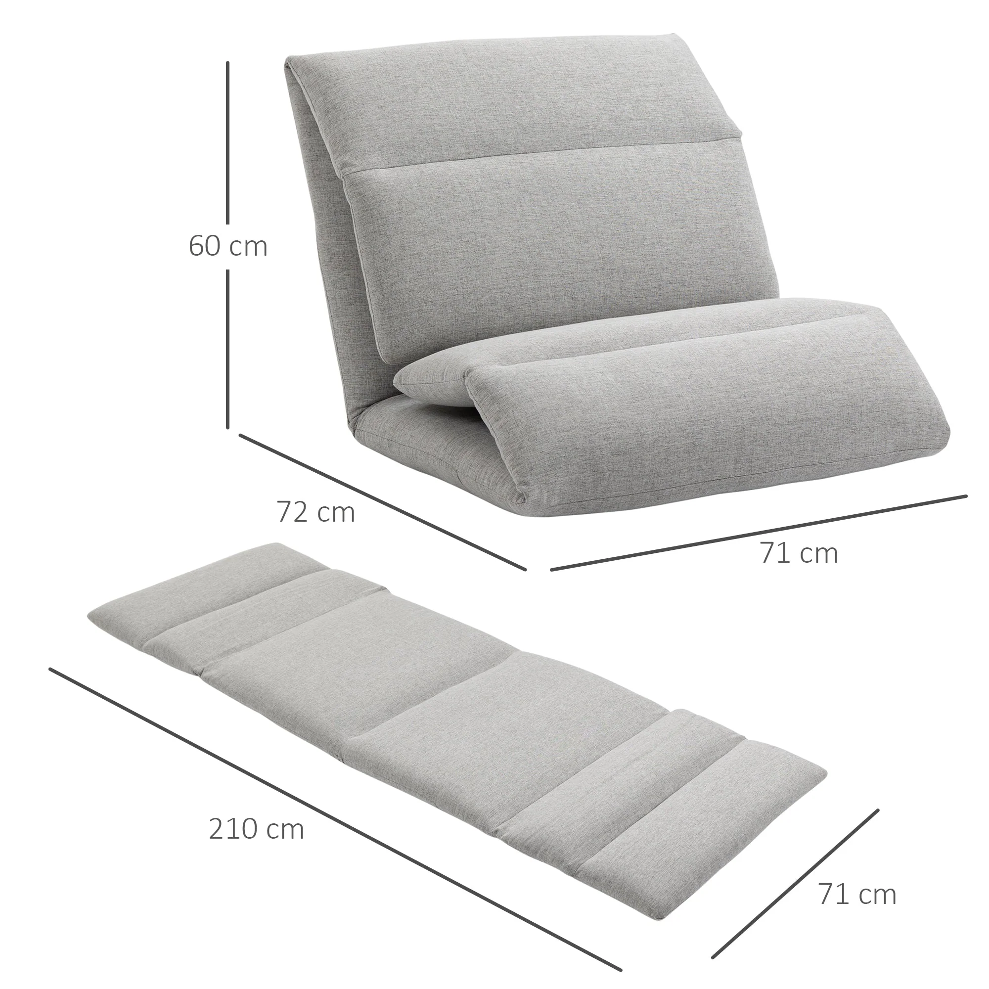 Floor Chair, Adjustable Foldable Sofa, Floor Cushion - Image 3