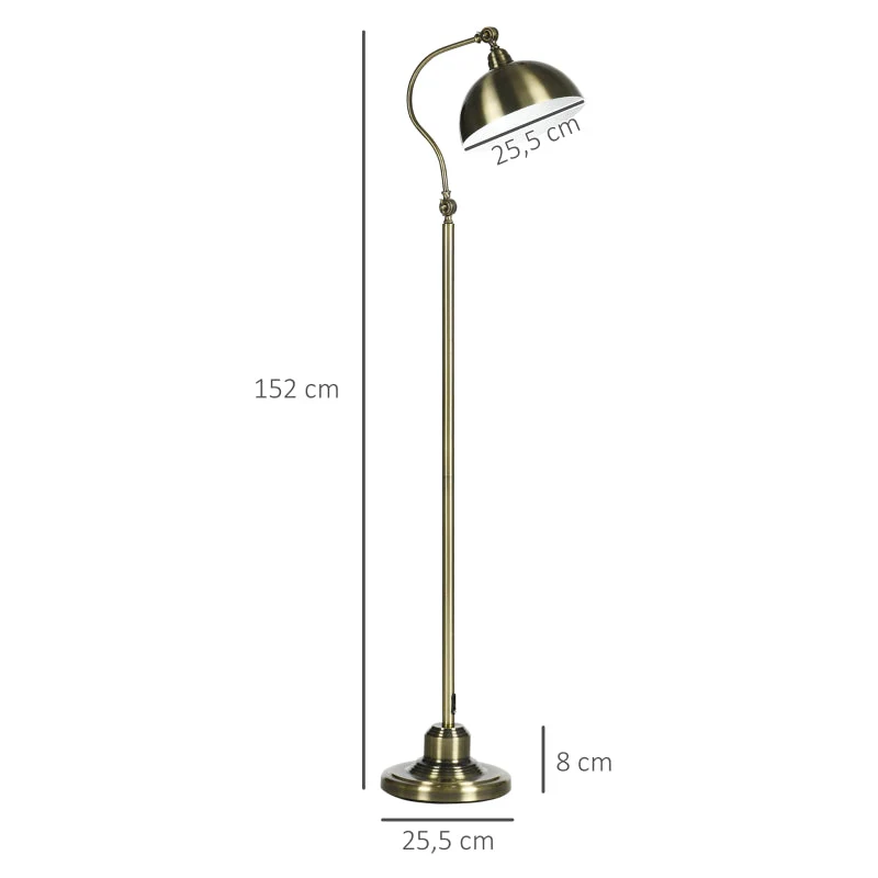 Floor lamp arc lamp adjustable lampshade E27 brass look - Image 3