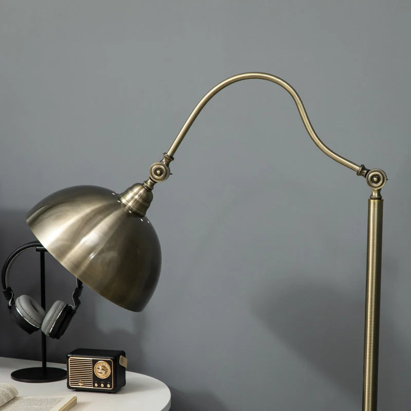 Floor lamp arc lamp adjustable lampshade E27 brass look - Image 8