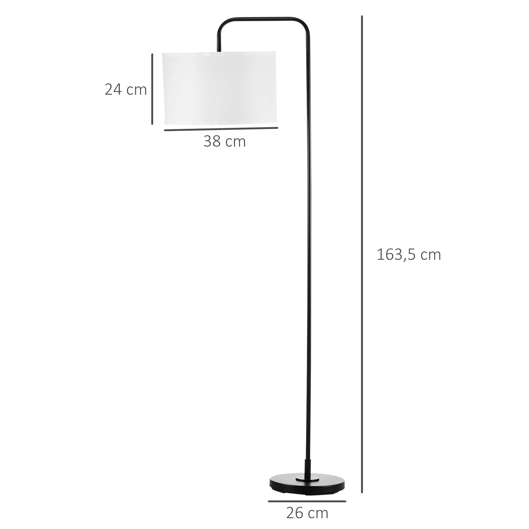 Floor Lamp Living Room Modern with Lampshade Black Metal - Image 3