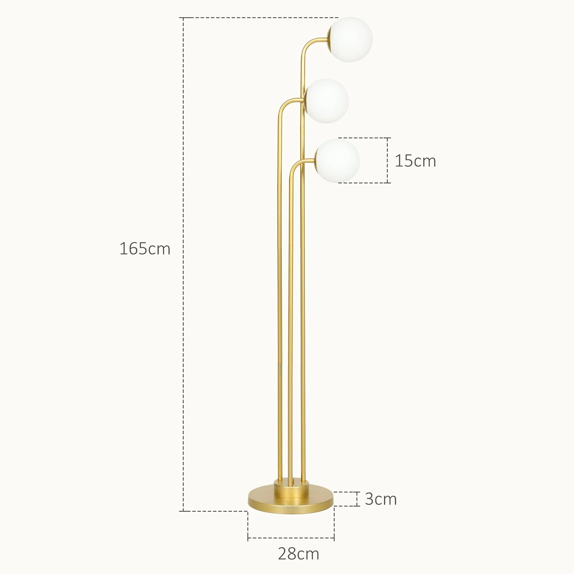 Floor Lamp, Rotatable Lampshades Reading Lamp Bedside Lamp, Gold - Image 3
