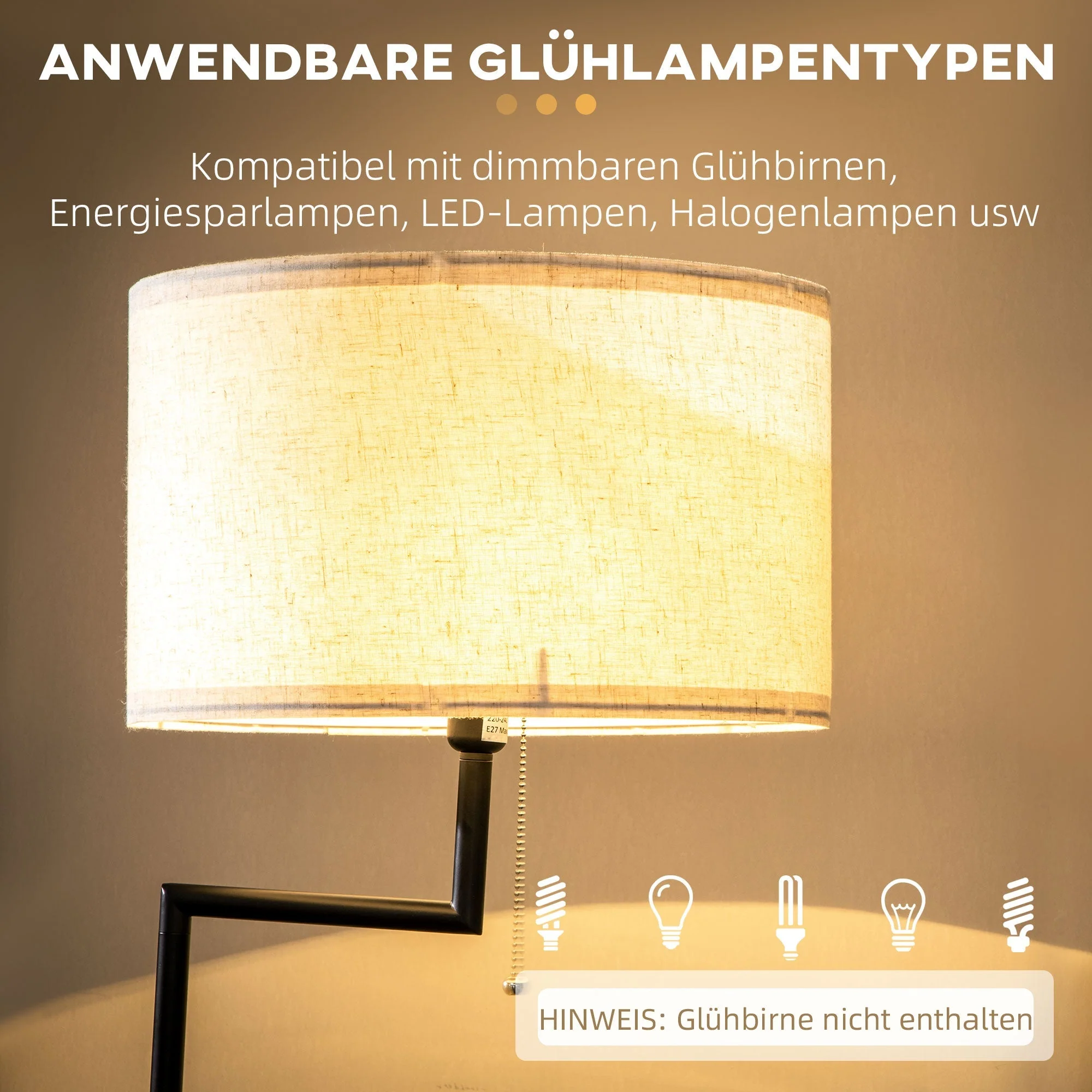 Floor lamp with shelf 40W USB port steel cream - Image 7