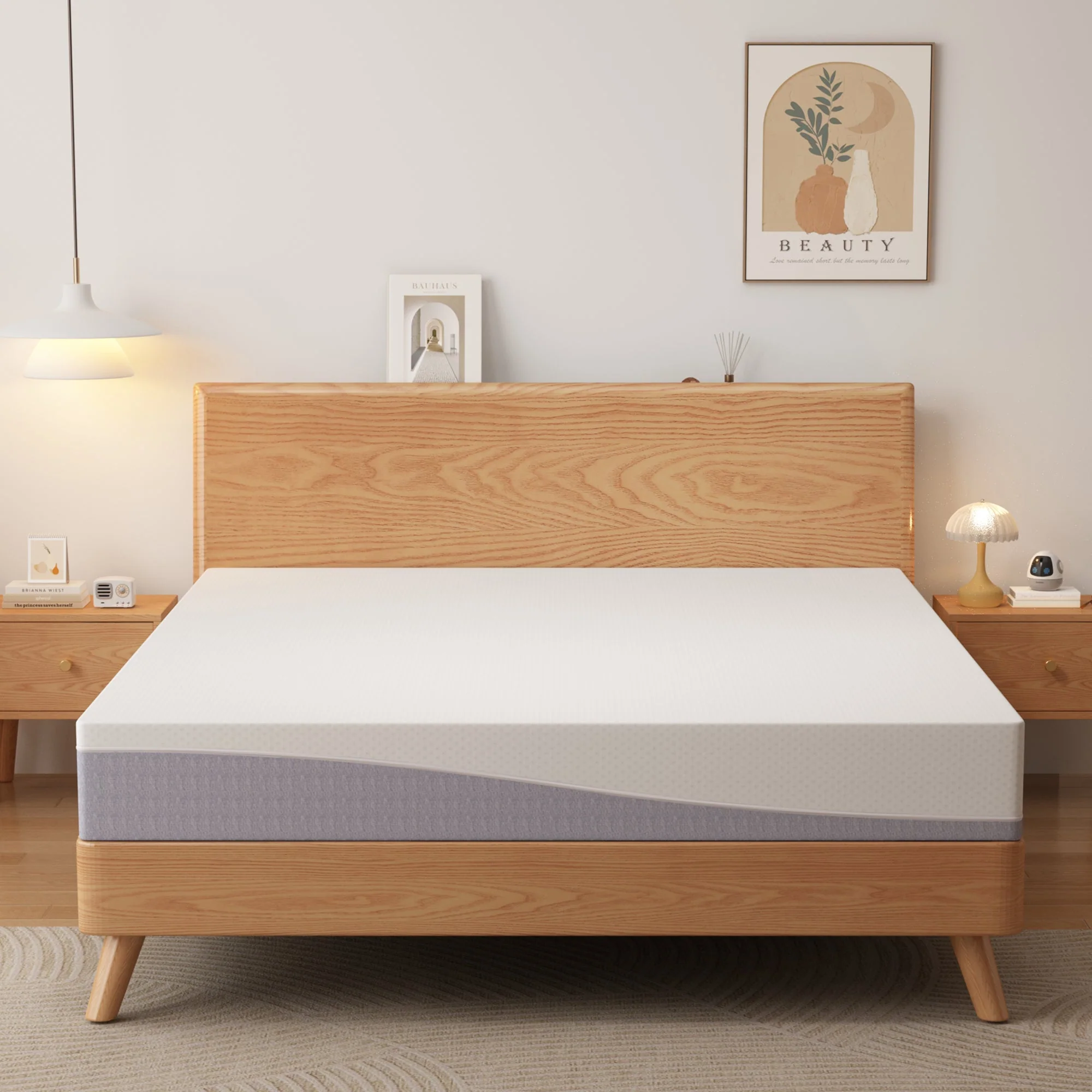 Foam Mattress Comfortable Medium Firmness 160x200 cm Grey/White - Image 5