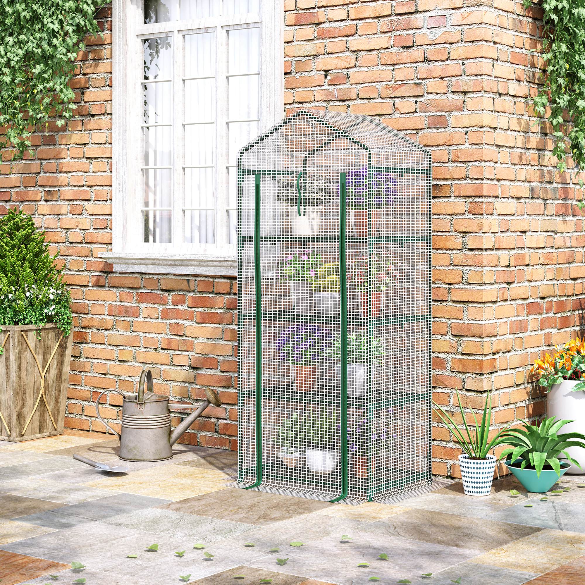 Foil Greenhouse, 4 Shelves, Tomato House, White