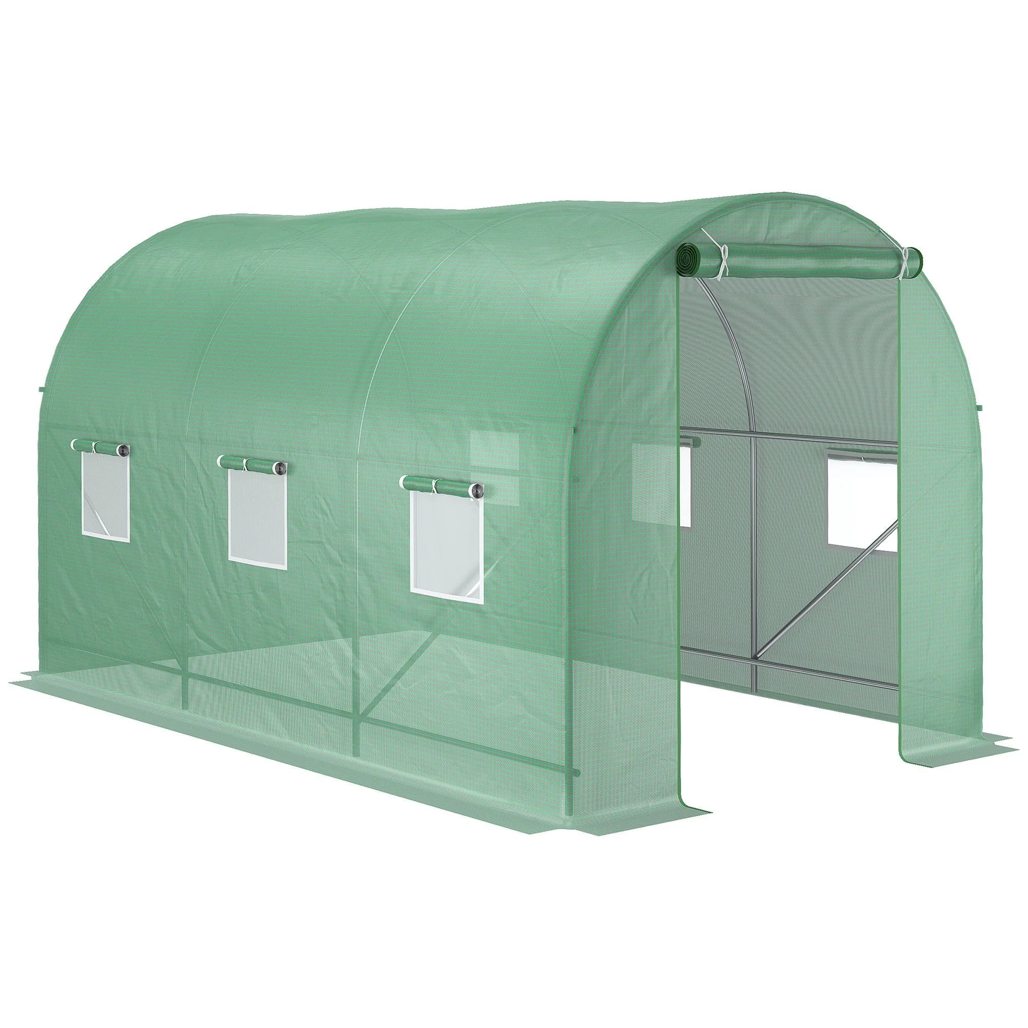 Foil Greenhouse Polytunnel Cold Frame Window 350x200x200cm, Green - Image 2