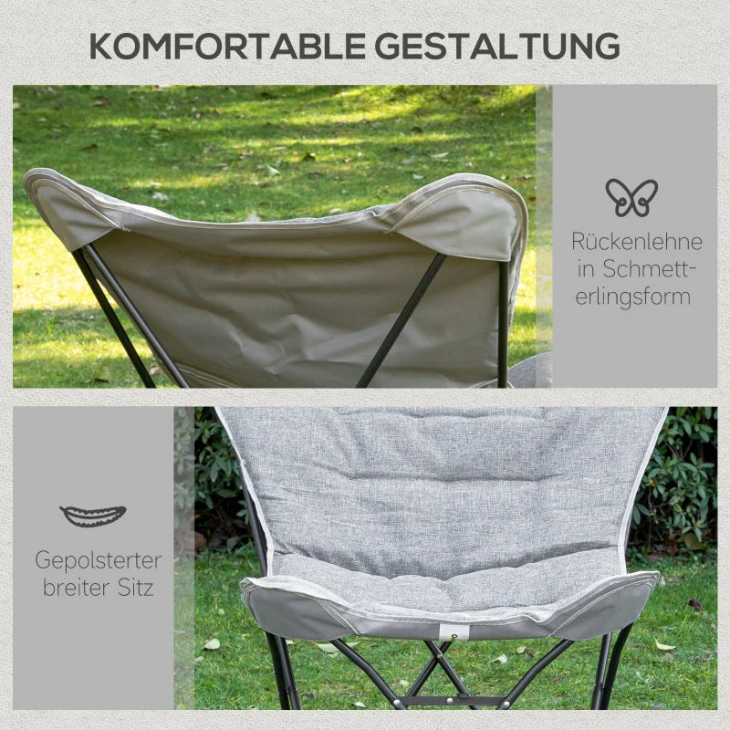 Foldable Camping Chair 120kg Load Capacity, Portable, with Armrests - Image 6